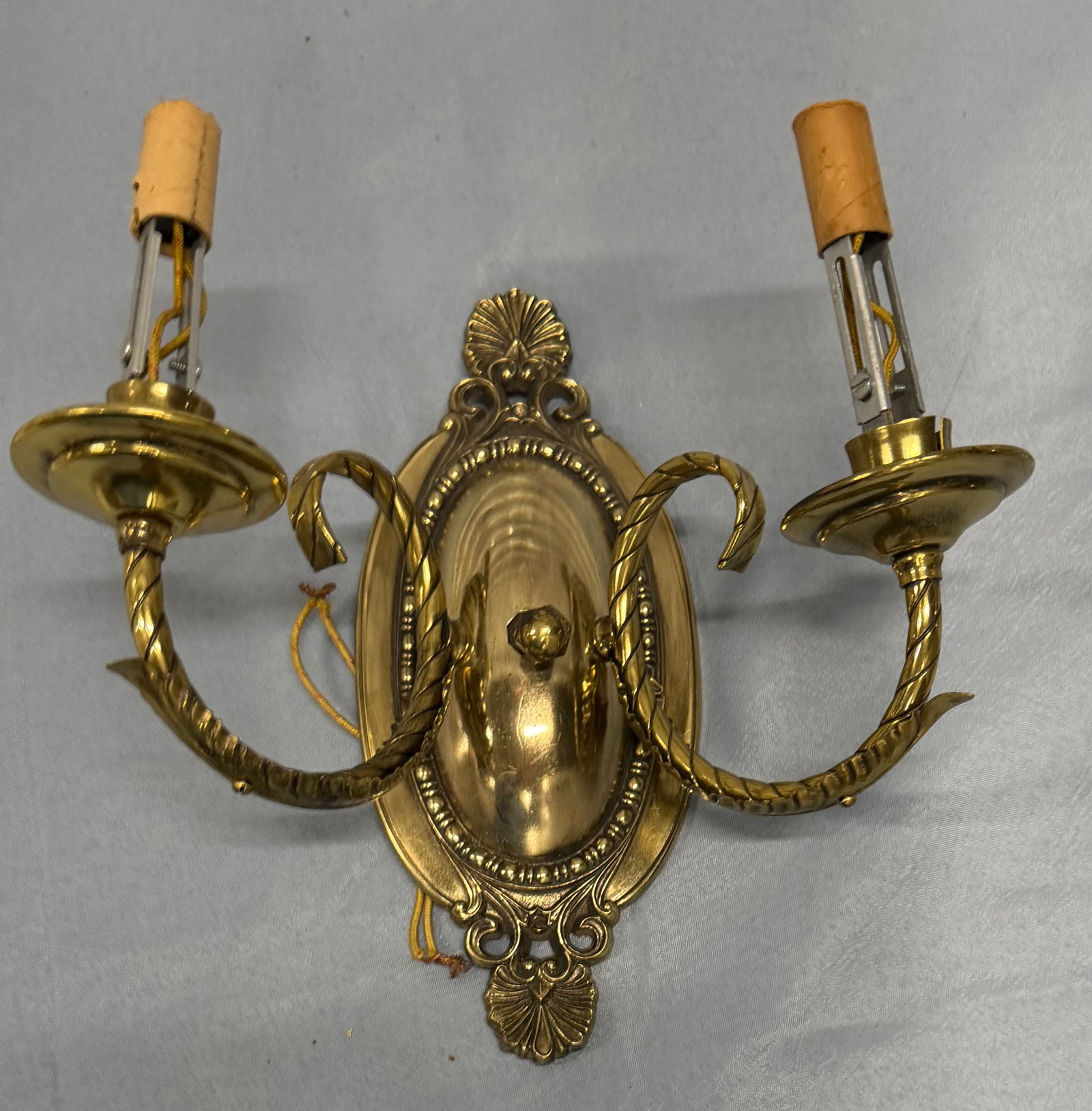 Pair of Rococo Revival Gilt Brass Sconces - 2
