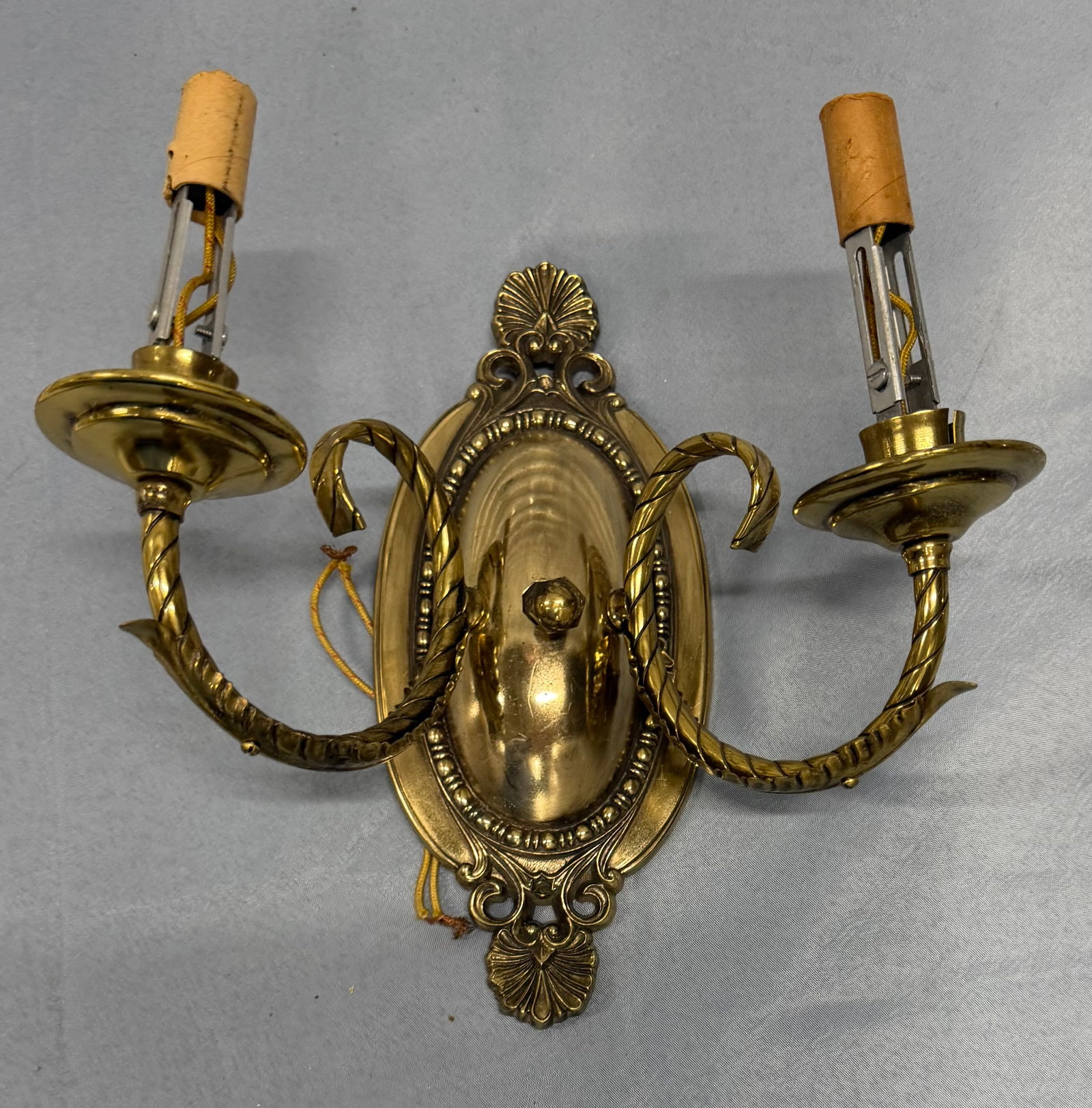 Pair of Rococo Revival Gilt Brass Sconces - 3