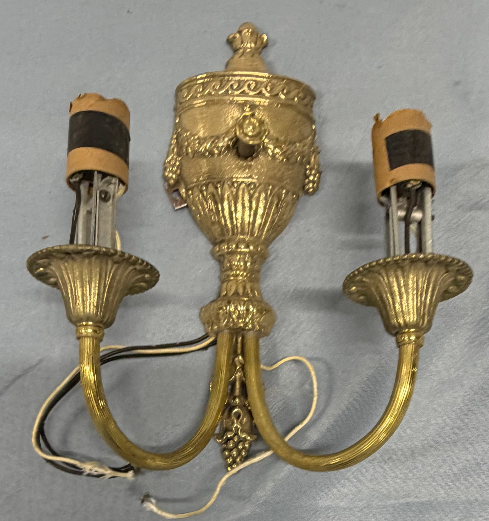 Pair of Louis XVI Style Gilt Bronze Two-Light Sconces - 2