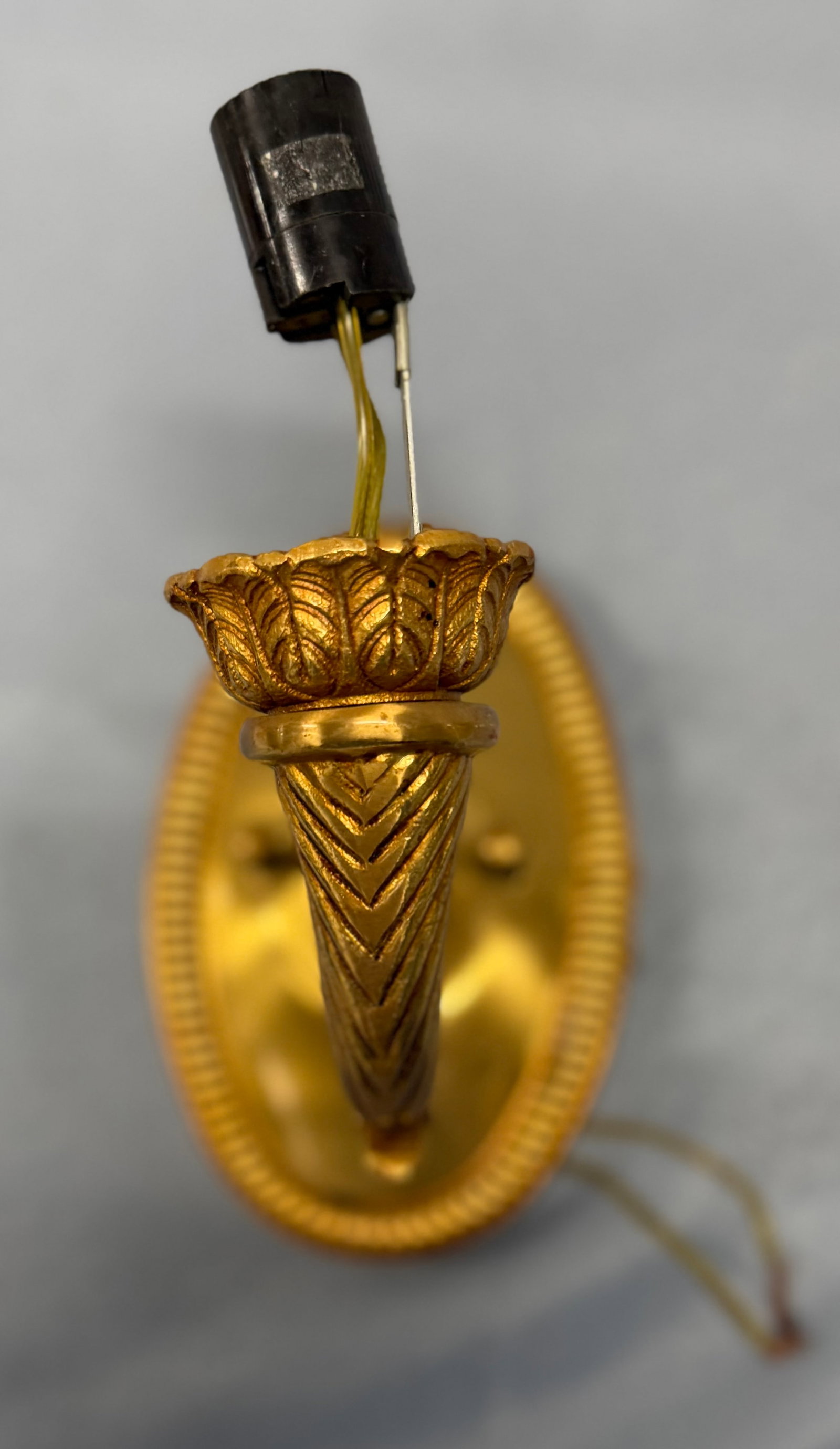 Gilt Metal Neoclassical Style Wall Sconce - 2