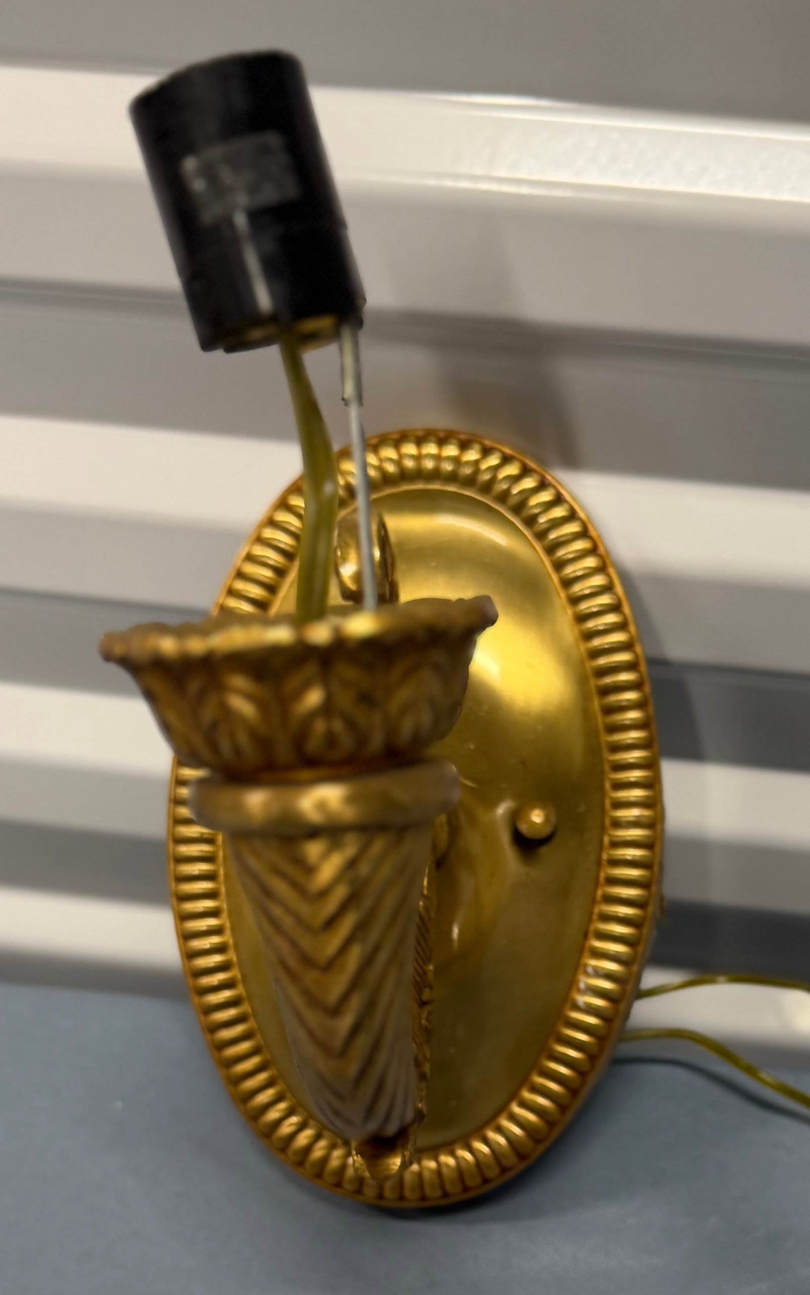 Gilt Metal Neoclassical Style Wall Sconce - 4