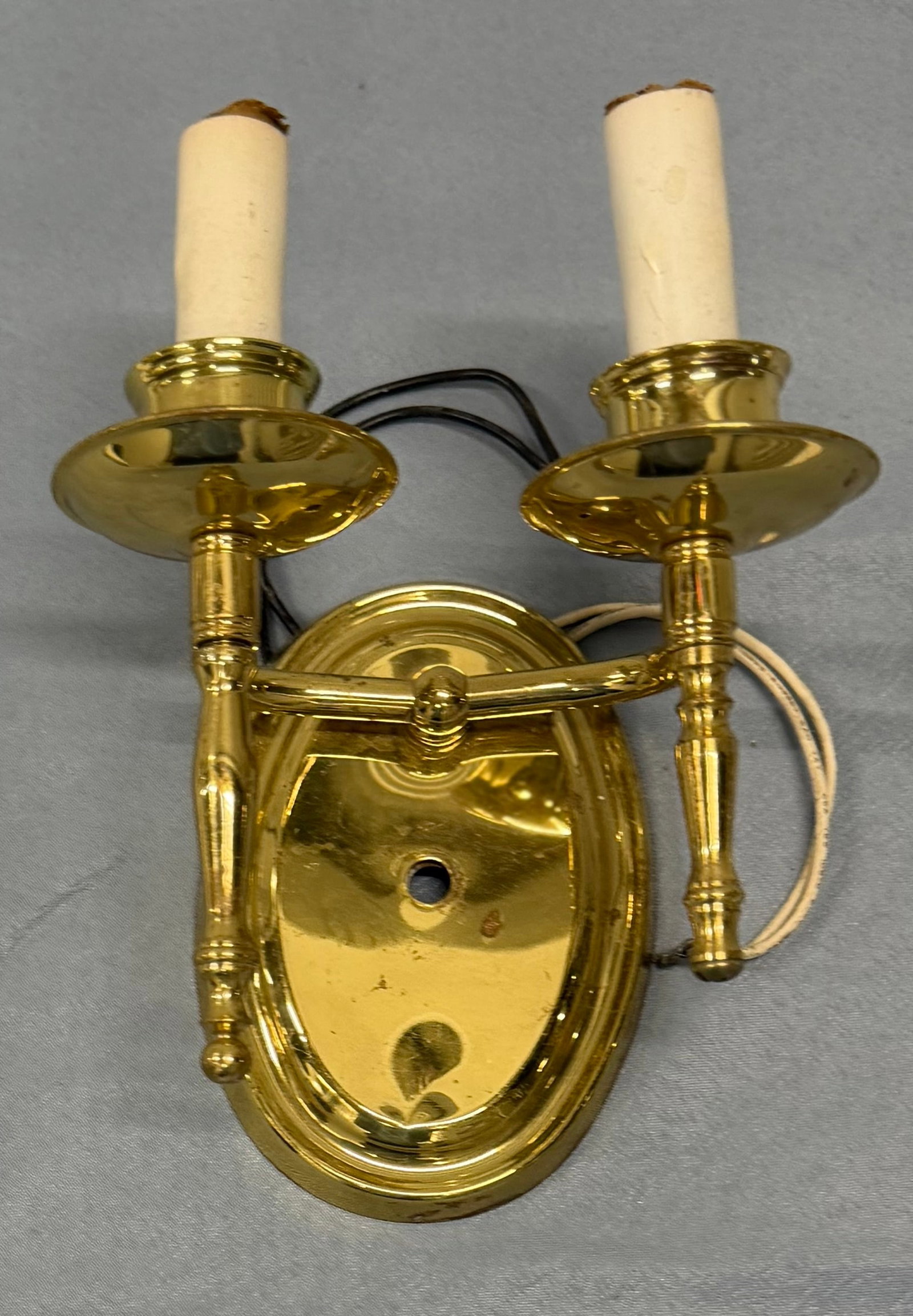 Brass Colonial Revival Two-Light Sconces - 3