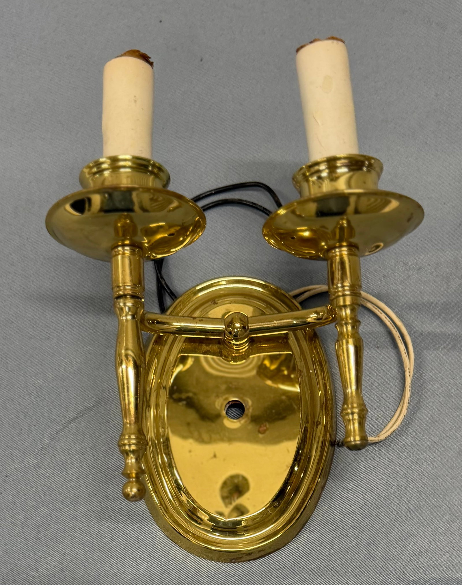 Brass Colonial Revival Two-Light Sconces - 4