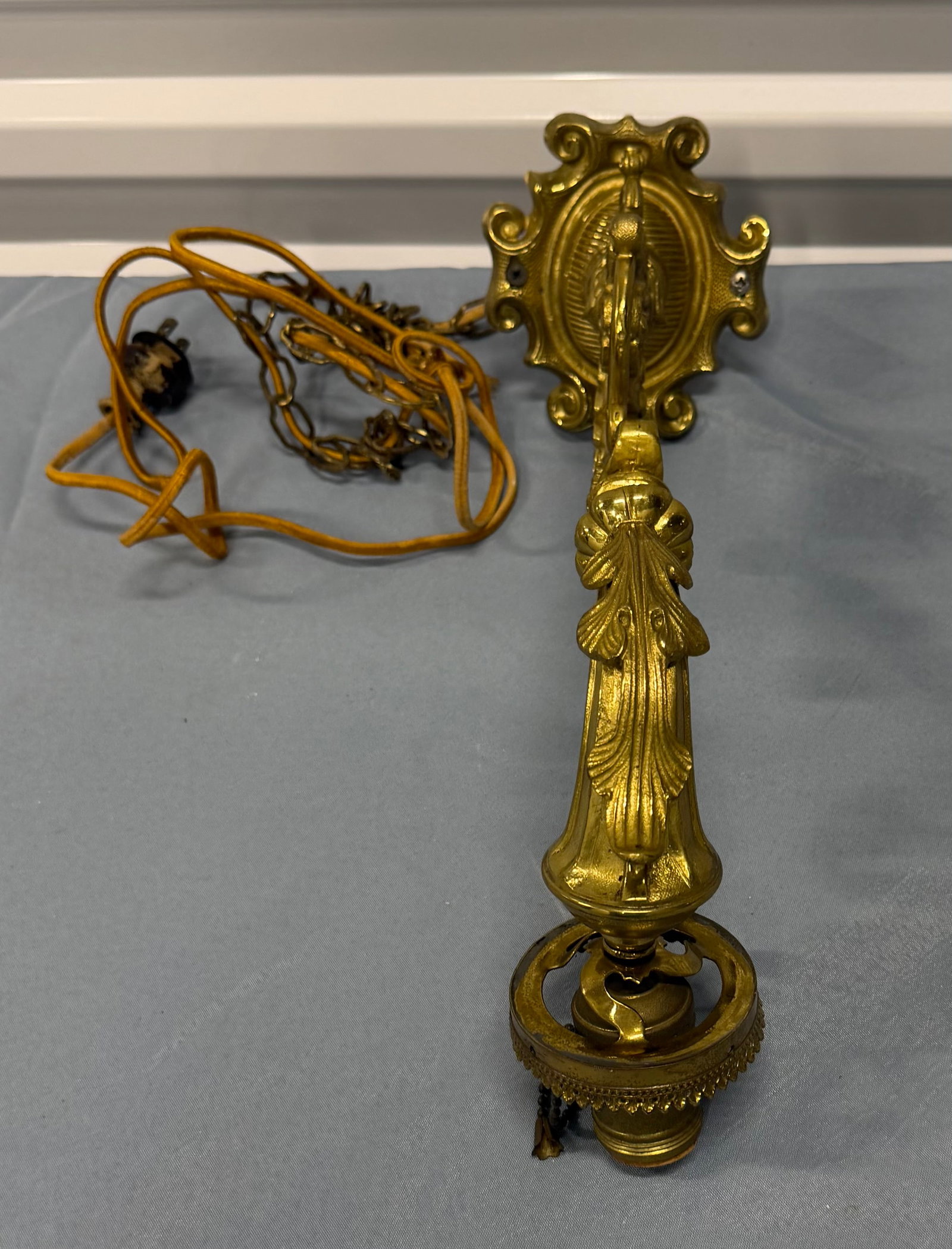 Ornate Brass Wall Sconce - 2