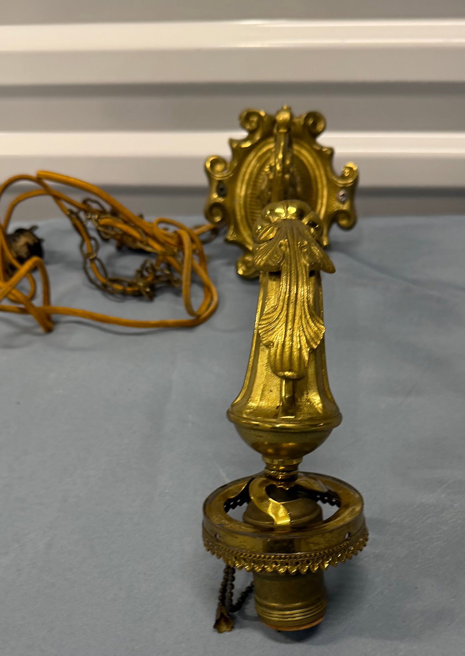 Ornate Brass Wall Sconce - 3
