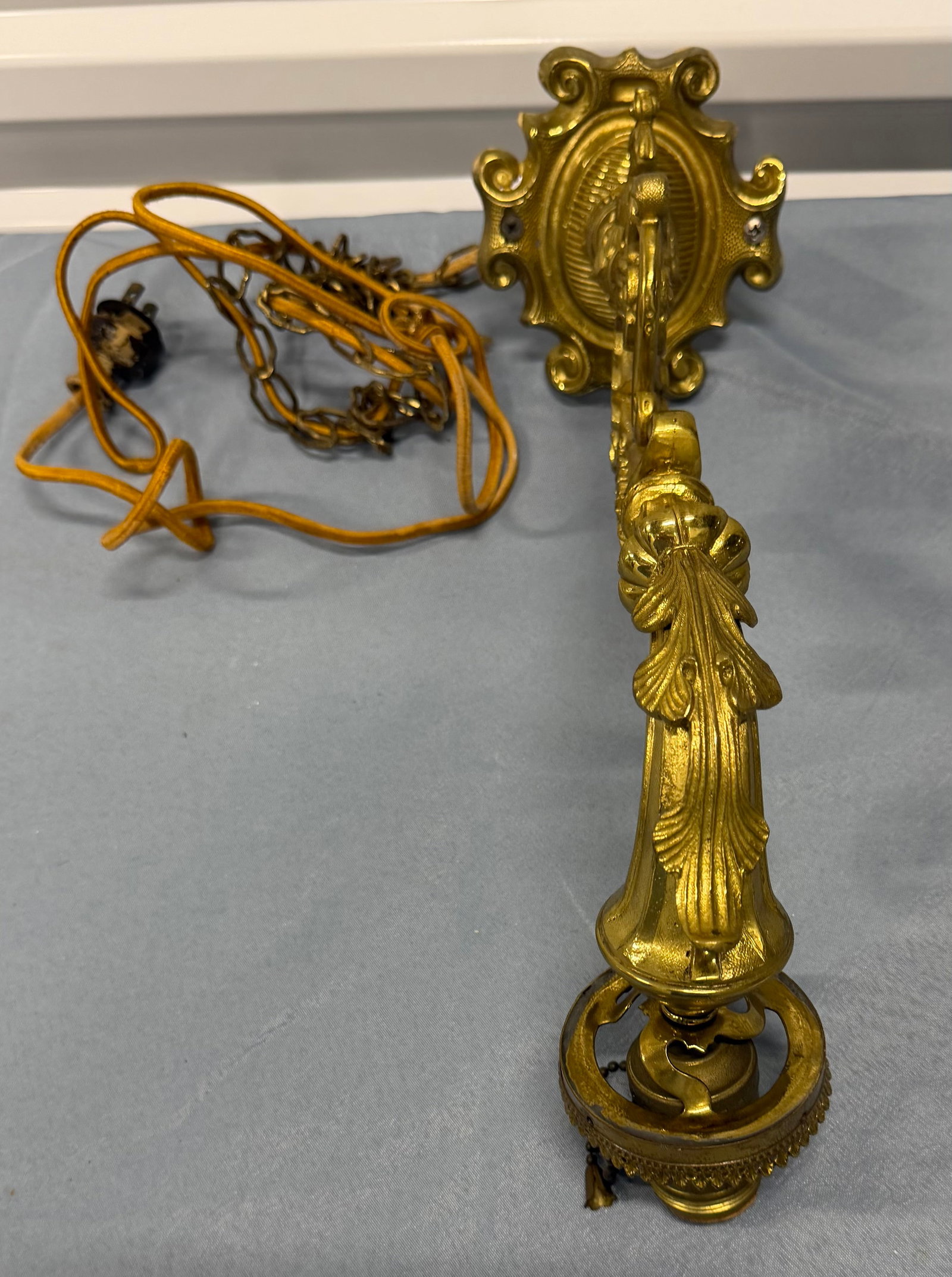 Ornate Brass Wall Sconce - 4