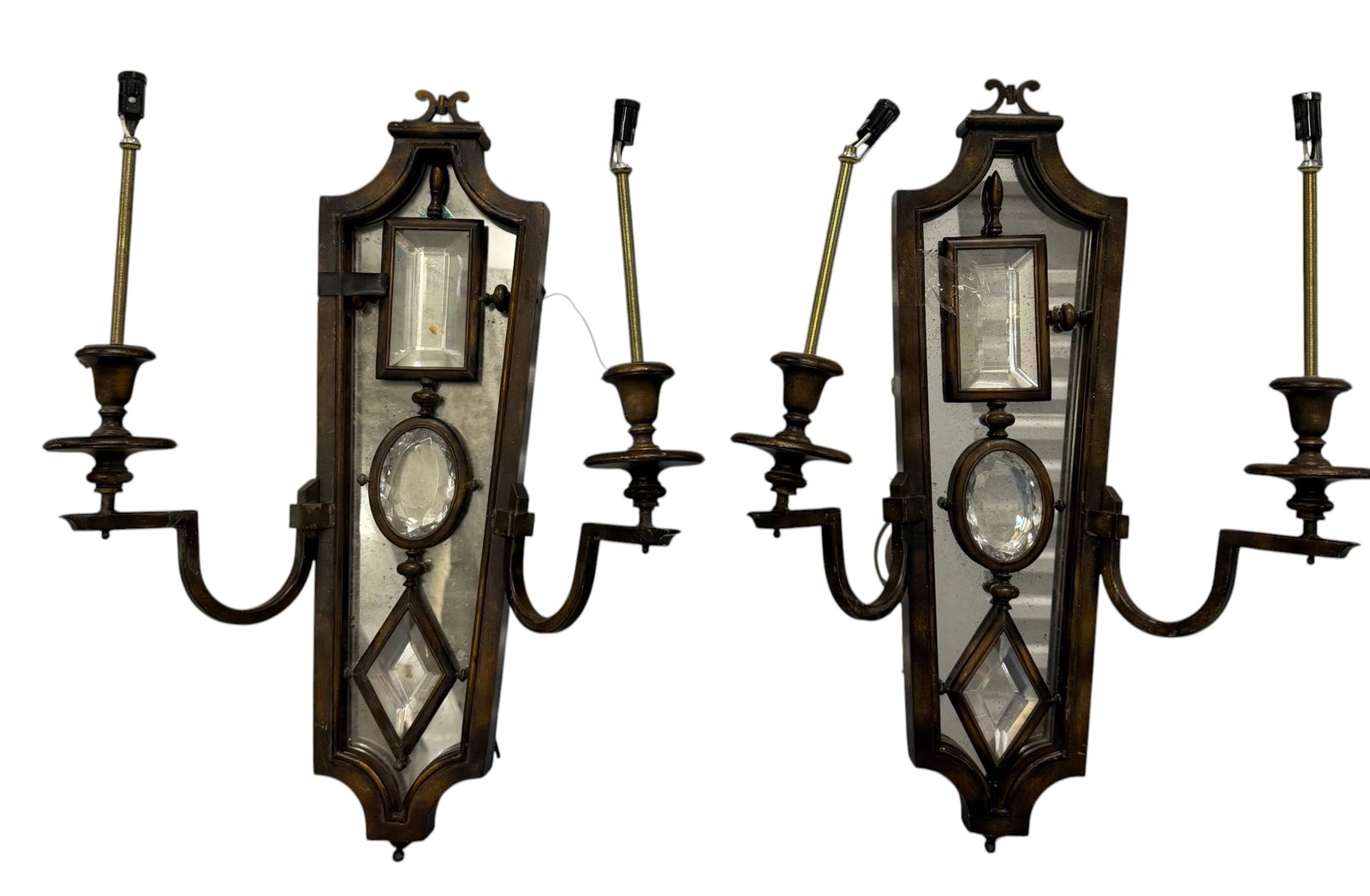 Pair of Ornate Mirrored Sconces (1 of 1)