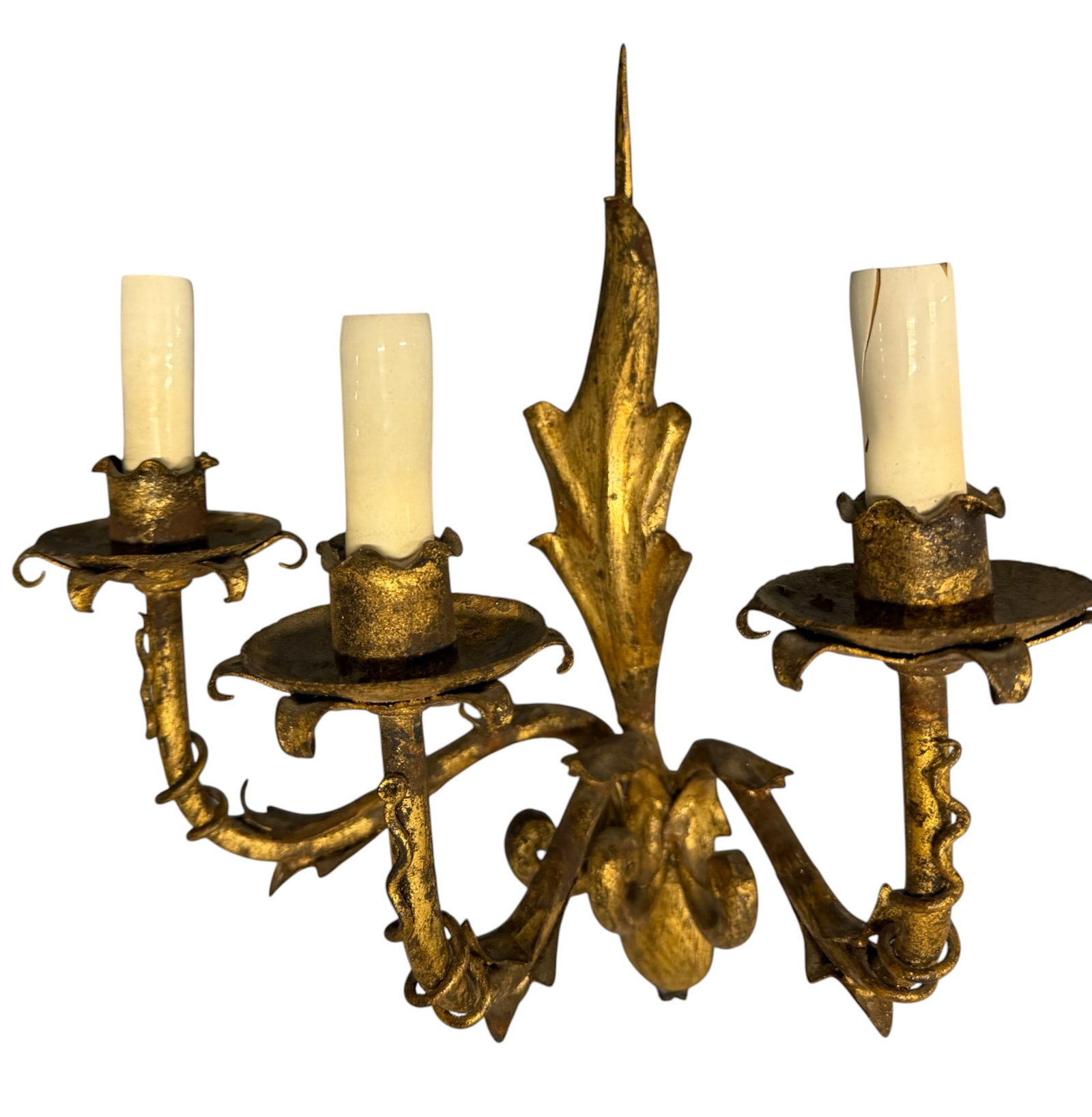 Gilt Metal Three-Light Sconce (1 of 1)