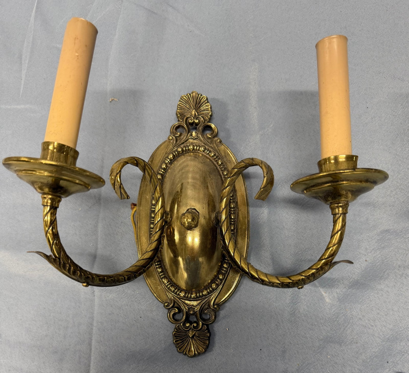 Pair of Vintage Brass Wall Sconces - 2