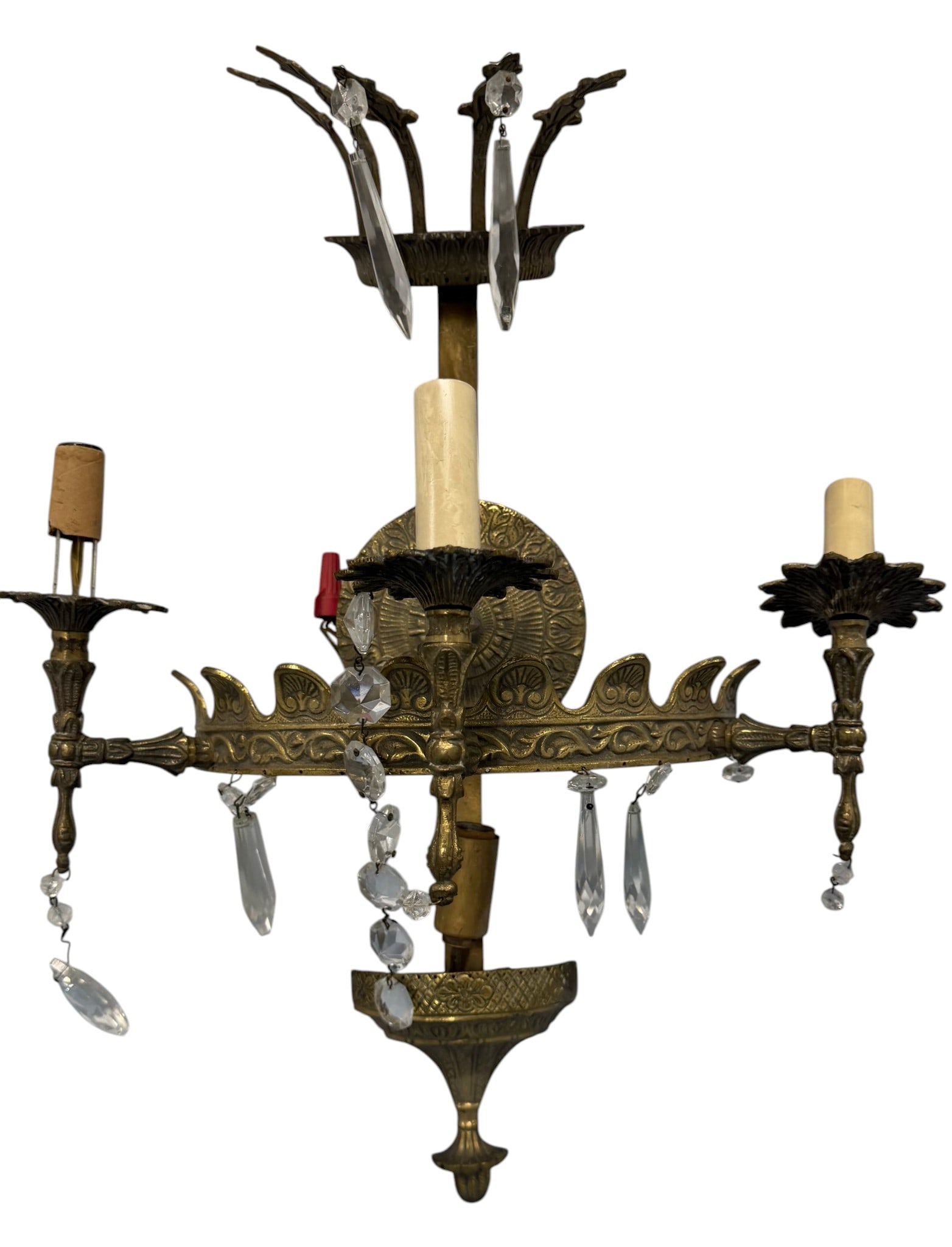 Ornate Gilt Bronze and Crystal Sconces (1 of 1)