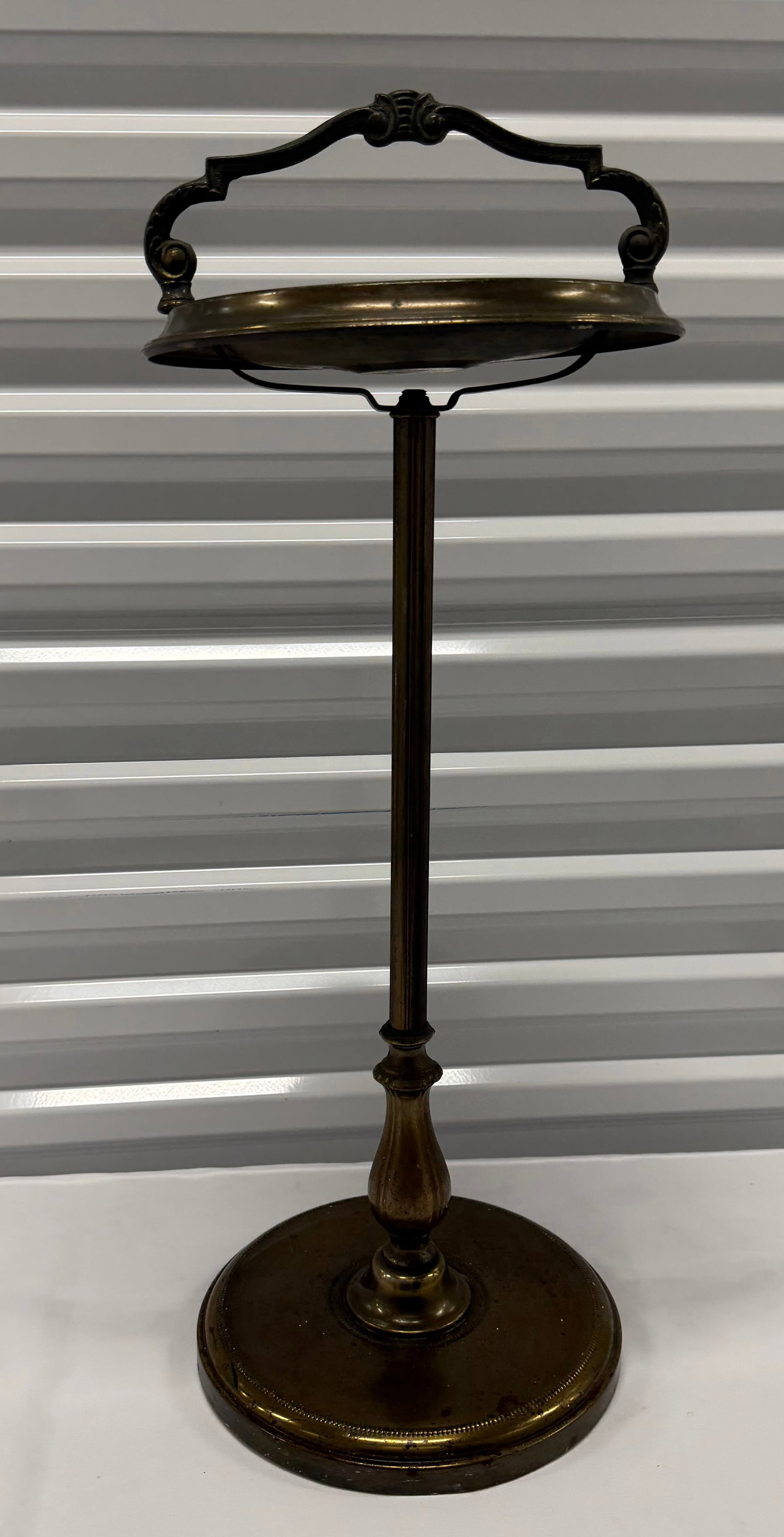 Antique Brass Tabletop Ashtray Stand, late 19th - early 20th C. - 2