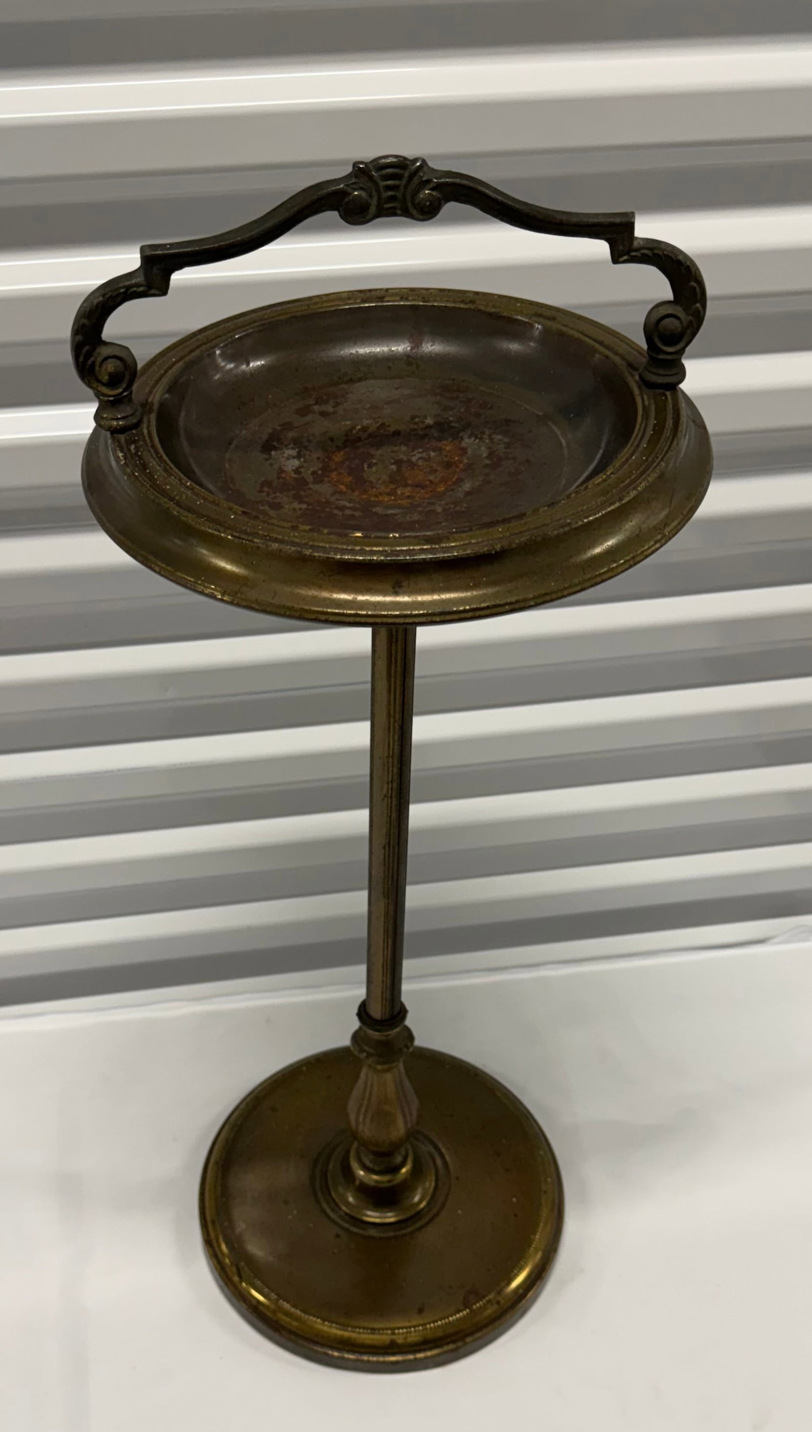 Antique Brass Tabletop Ashtray Stand, late 19th - early 20th C. - 3