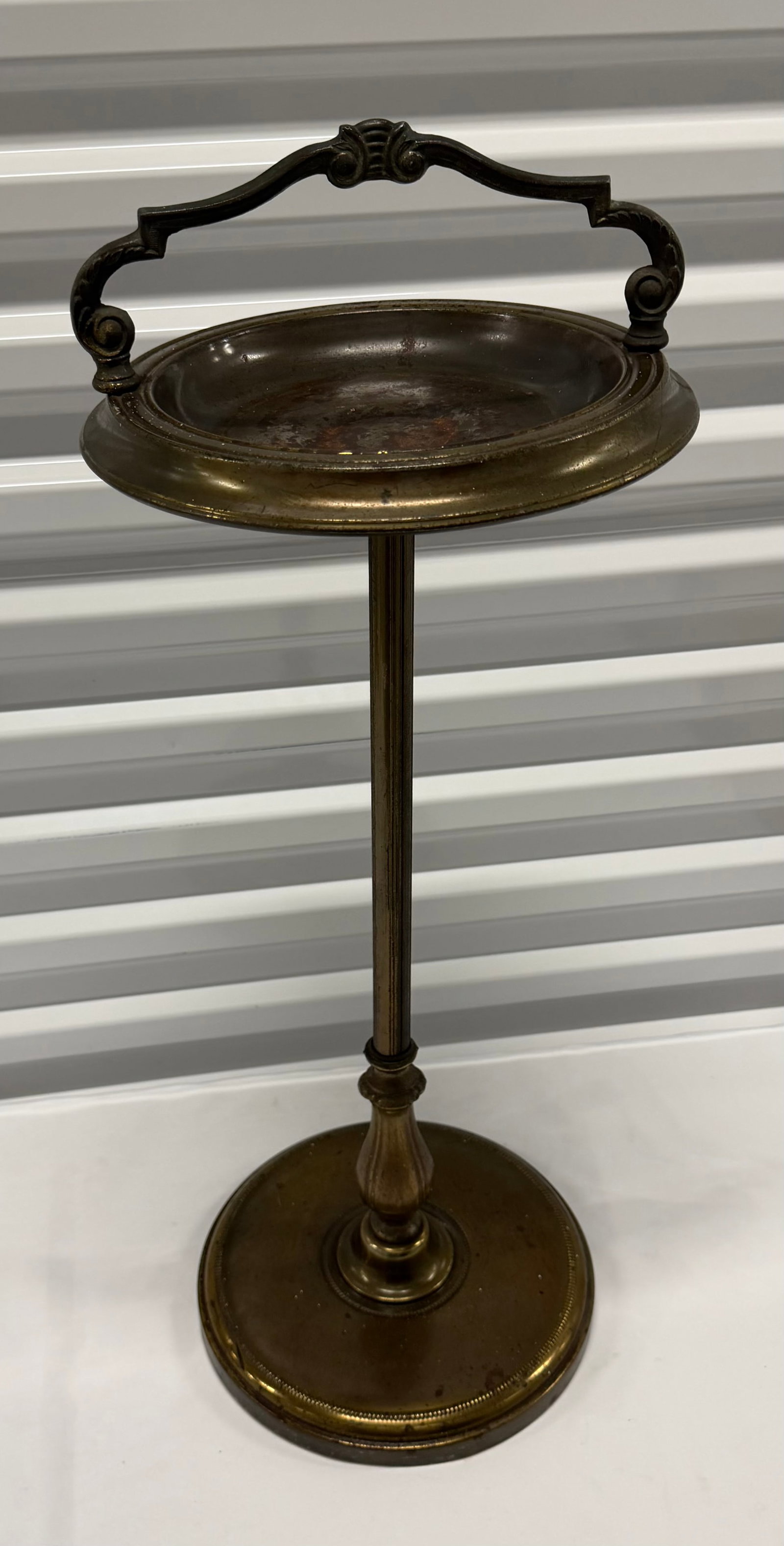 Antique Brass Tabletop Ashtray Stand, late 19th - early 20th C. - 4
