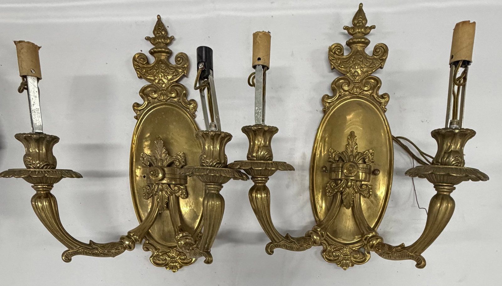 Pair of Rococo Revival Gilt Bronze Two-Arm Sconces - 2