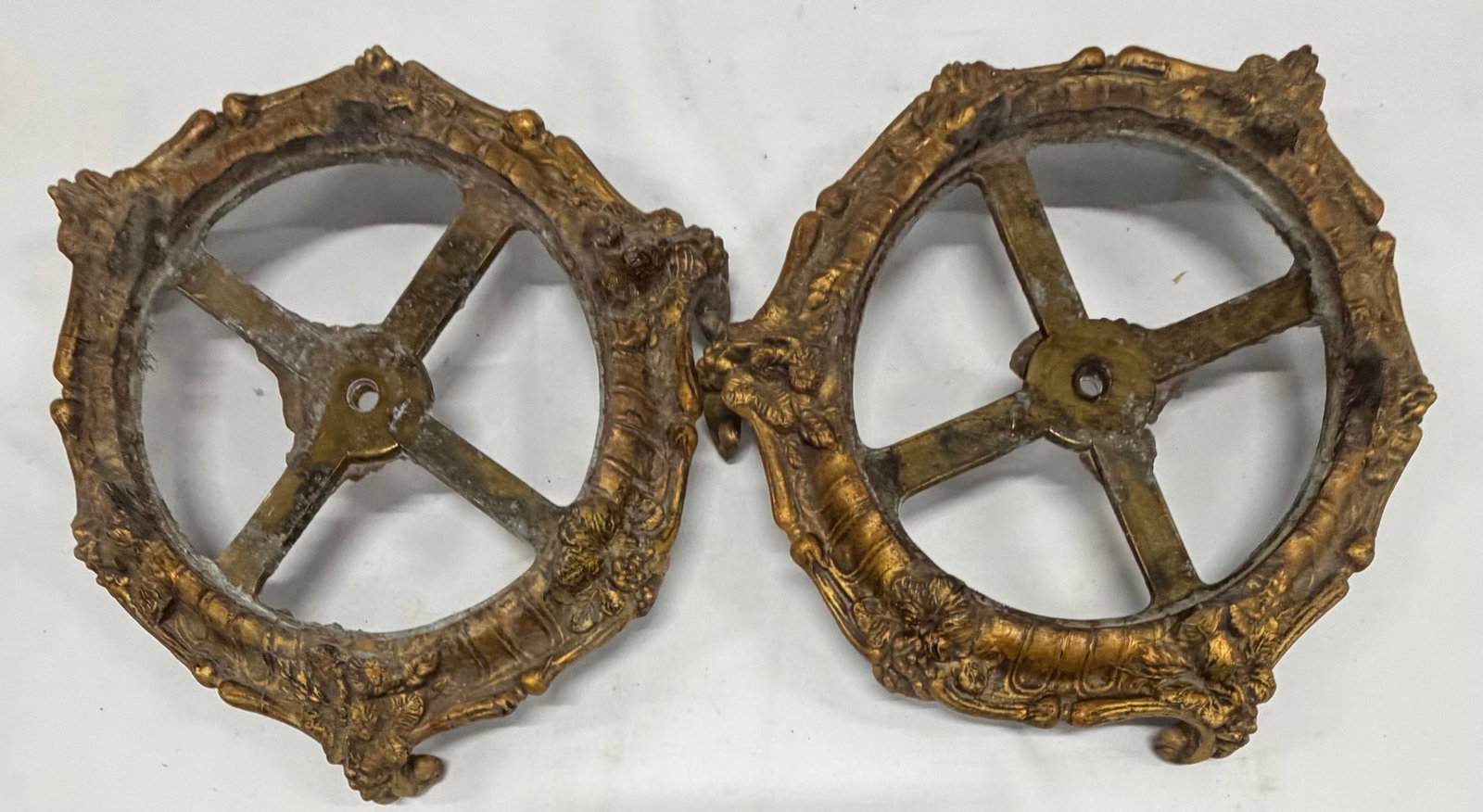 Pair of Ornate Gilt Bronze Rococo Style Mounts/Appliques - 3