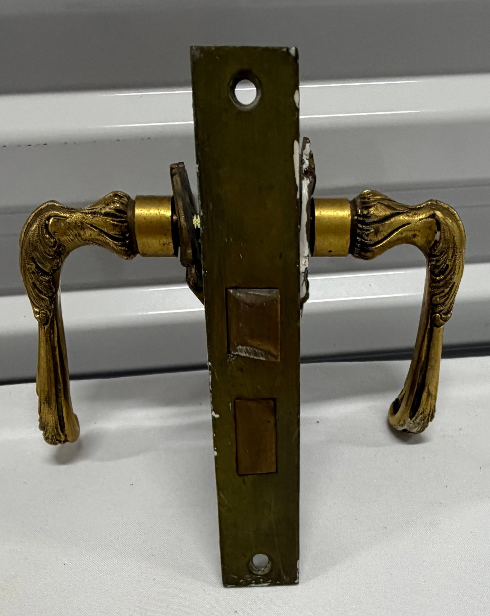 Ornate Brass Door Handle and Lock Set, Rococo Style - 2
