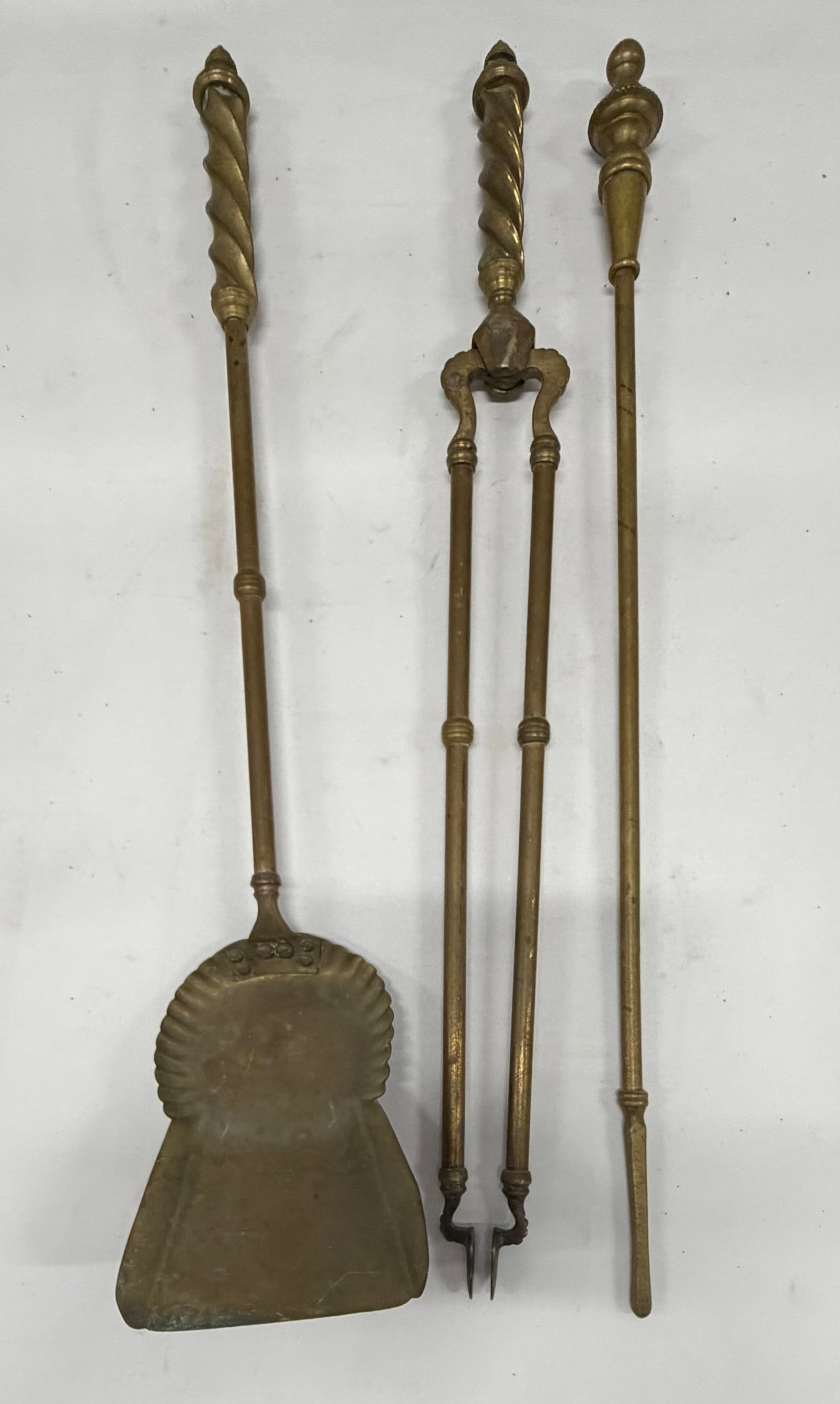 Three-Piece Brass Fireplace Tool Set - 2