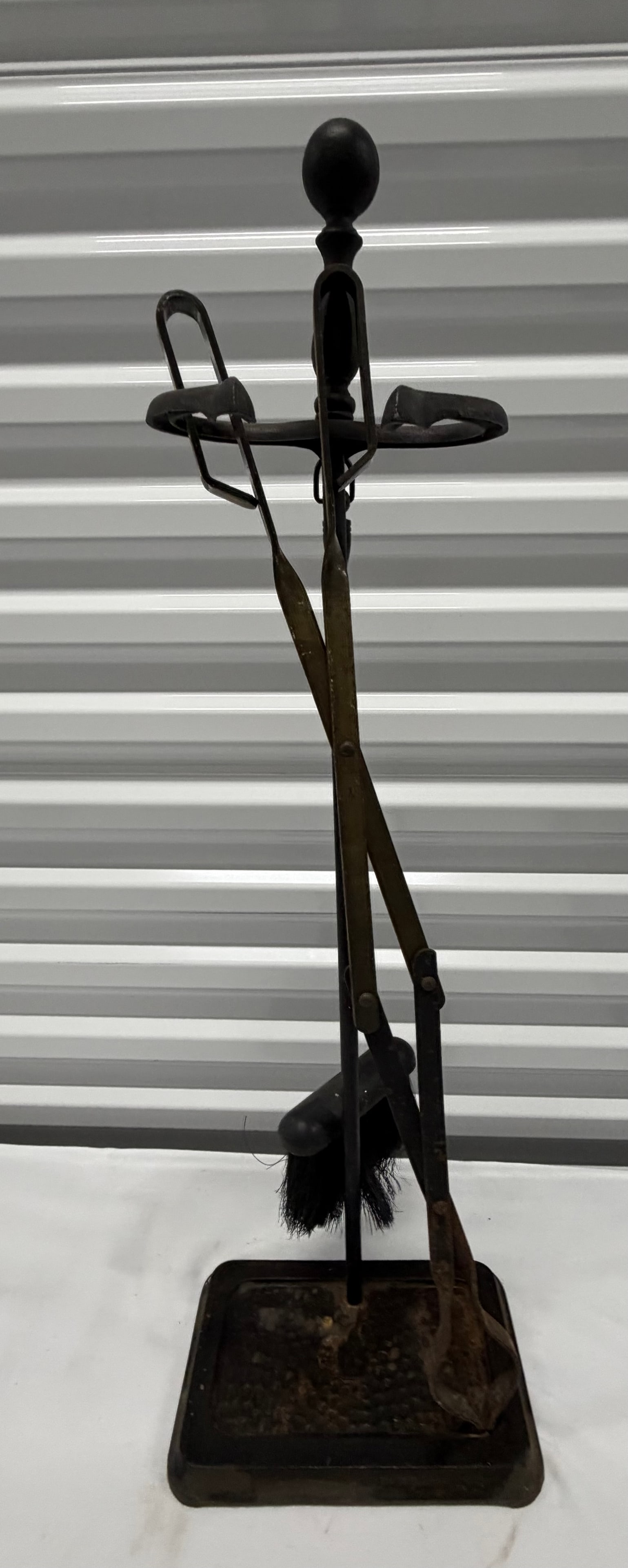 Vintage Cast Iron Fireplace Tool Set - 2