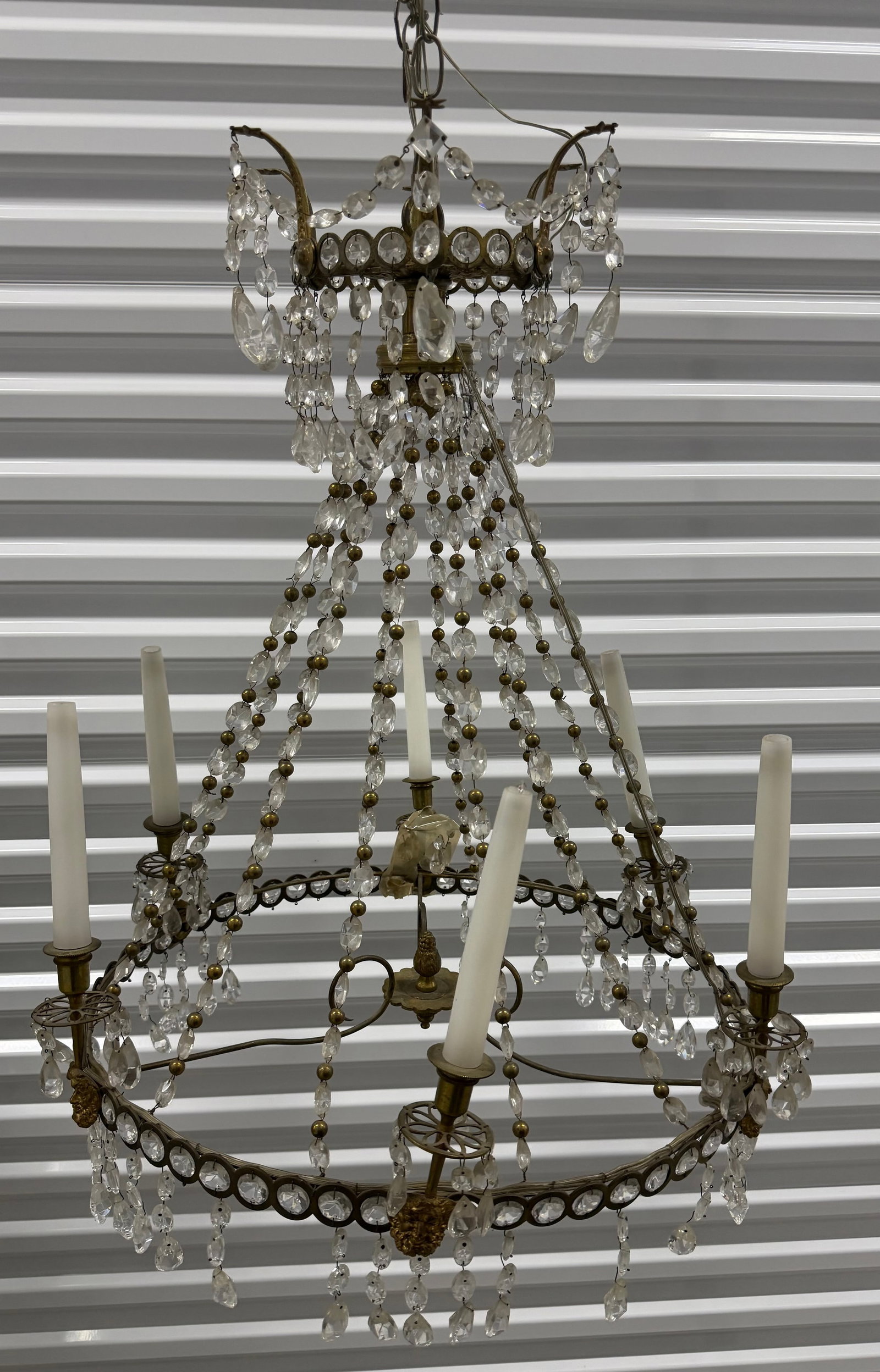 Gilt Bronze and Cut Crystal Chandelier, 20th Century - 3