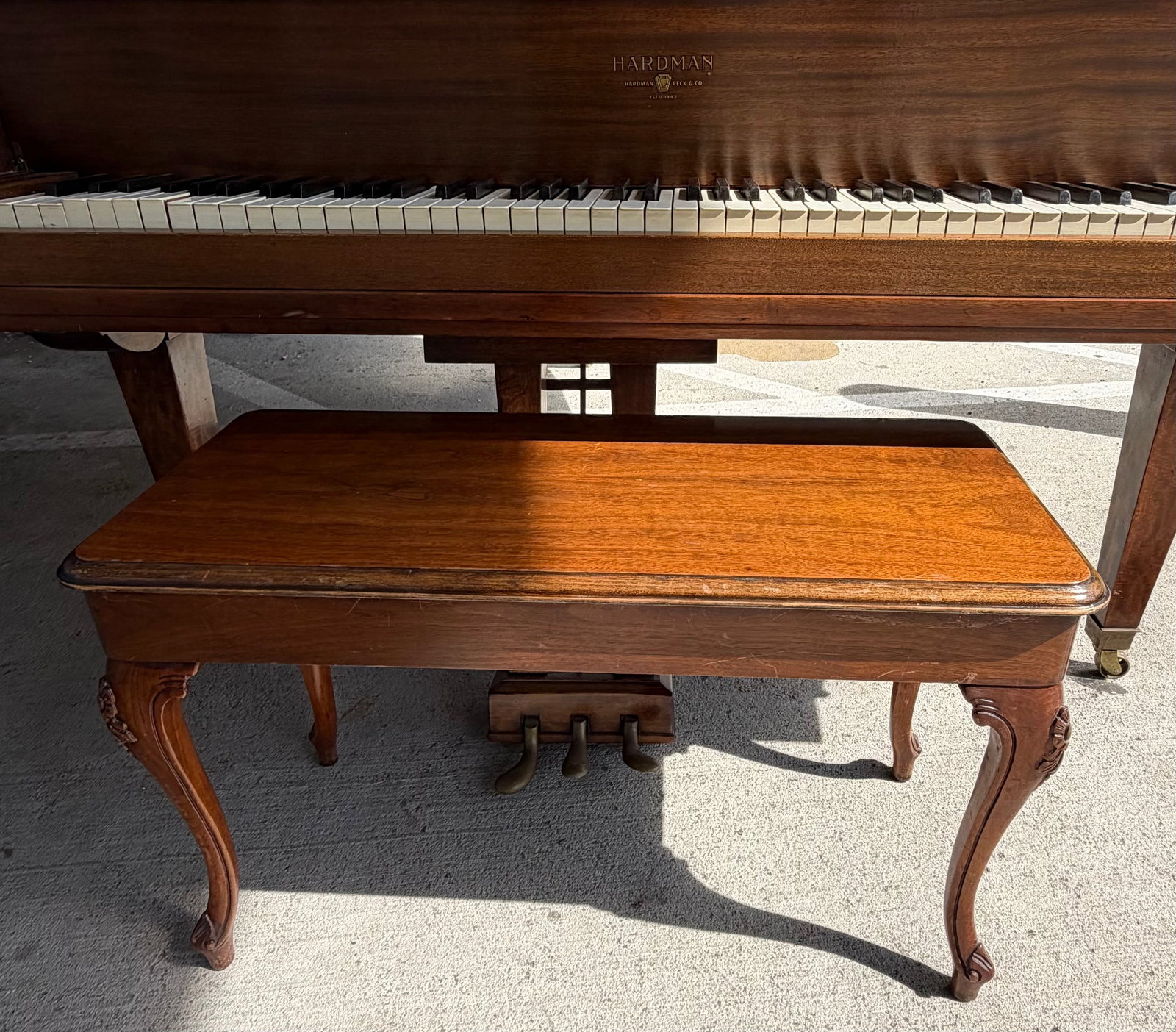 Hardman, Peck & Co. Grand Piano with Matching Bench - 10