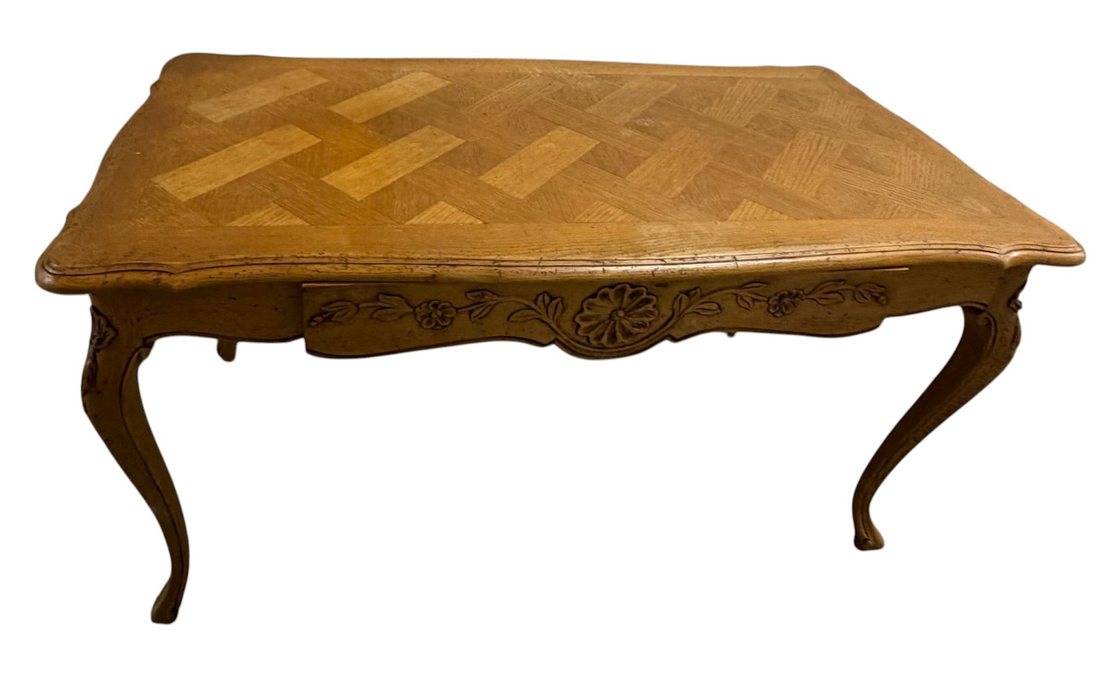 French Provincial Style Parquetry Top Coffee Table (1 of 9)