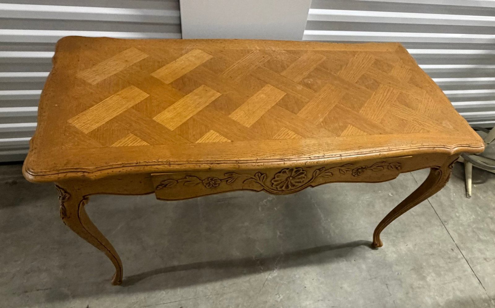 French Provincial Style Parquetry Top Coffee Table - 2