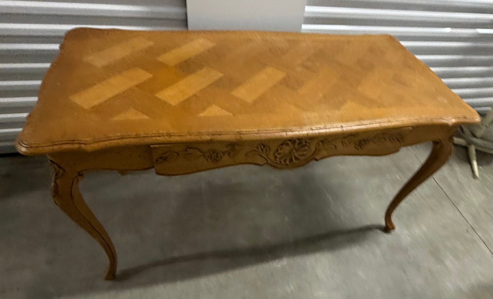 French Provincial Style Parquetry Top Coffee Table - 4