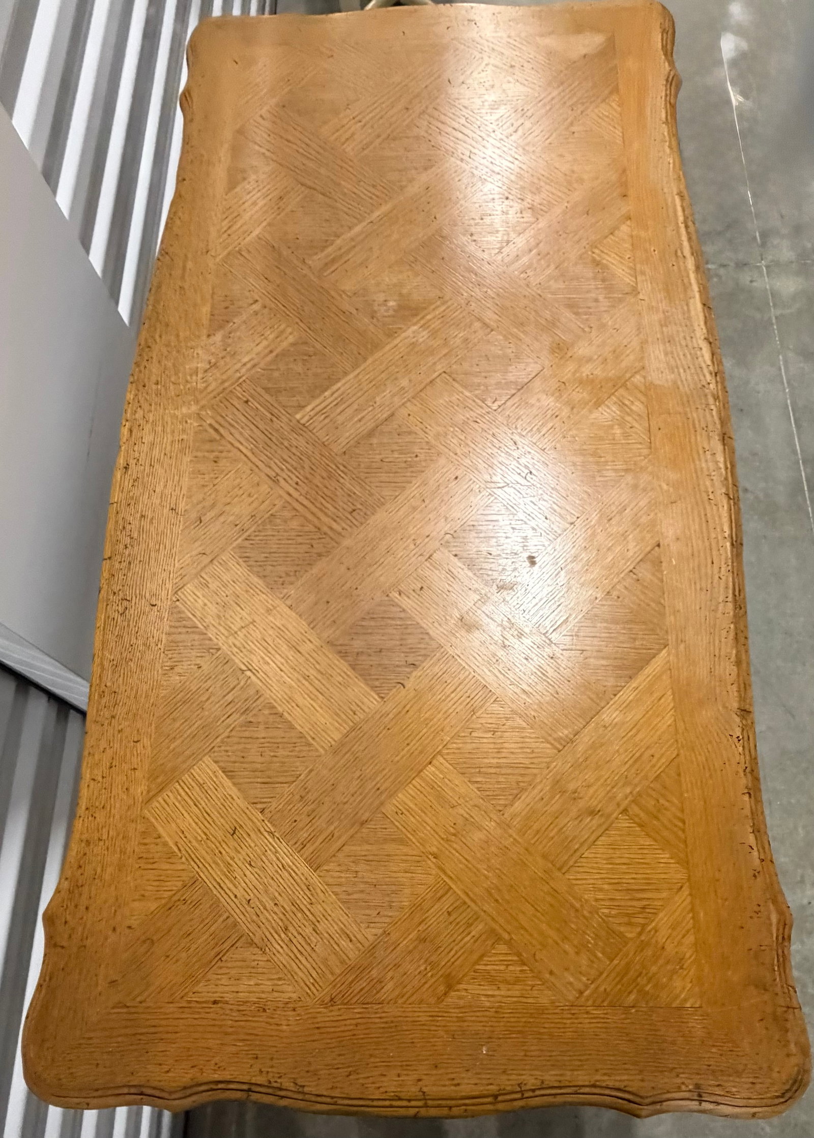 French Provincial Style Parquetry Top Coffee Table - 7