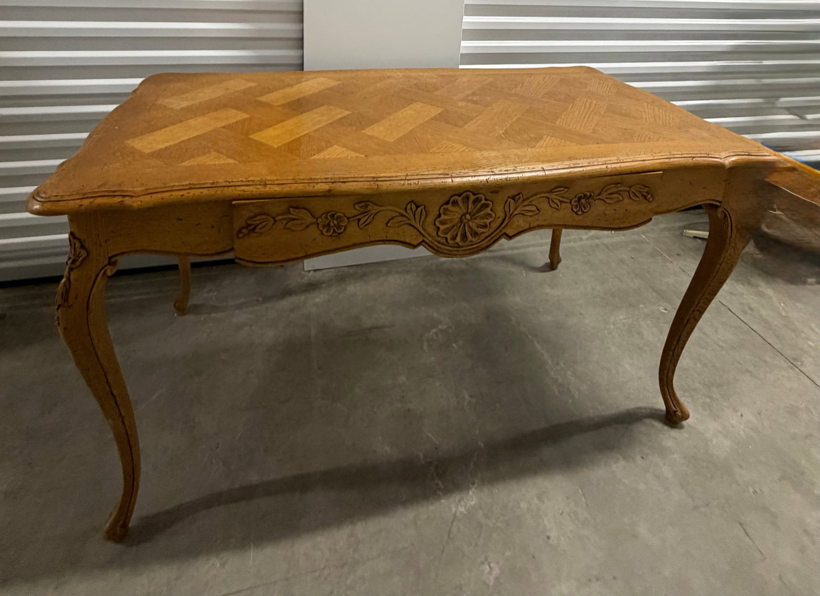 French Provincial Style Parquetry Top Coffee Table - 8