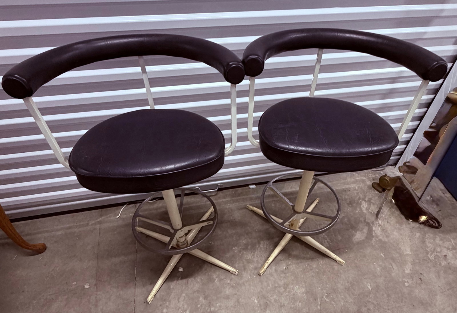 Pair of Mid-Century Modern Swivel Bar Stools - 2