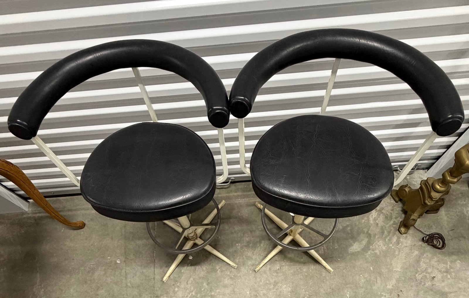 Pair of Mid-Century Modern Swivel Bar Stools - 4