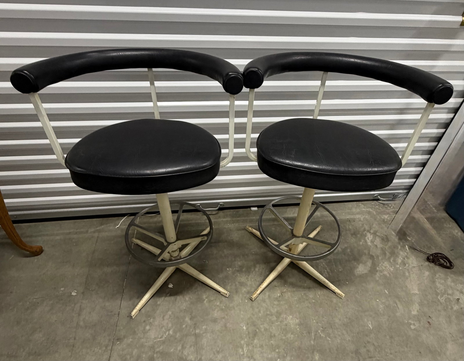 Pair of Mid-Century Modern Swivel Bar Stools - 5