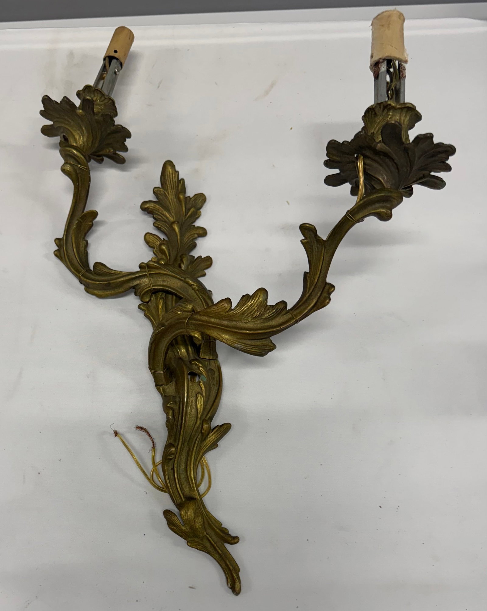 Pair of Rococo Revival Gilt Bronze Two-Arm Sconces - 2