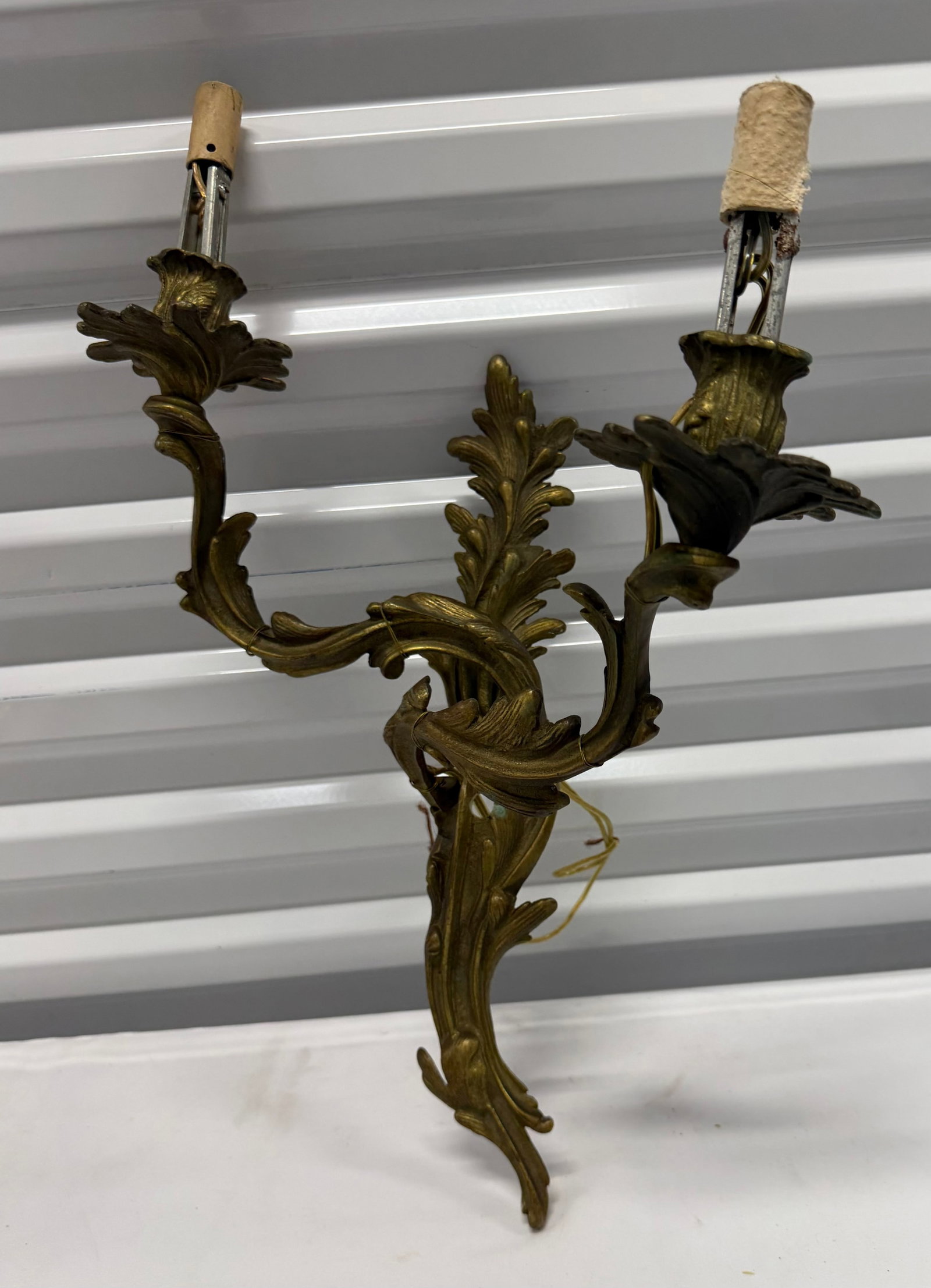 Pair of Rococo Revival Gilt Bronze Two-Arm Sconces - 3