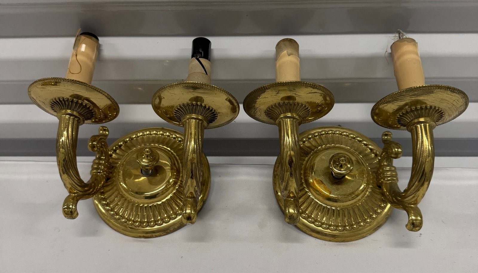 Pair of Louis XVI Style Gilt Bronze Two-Light Sconces - 3
