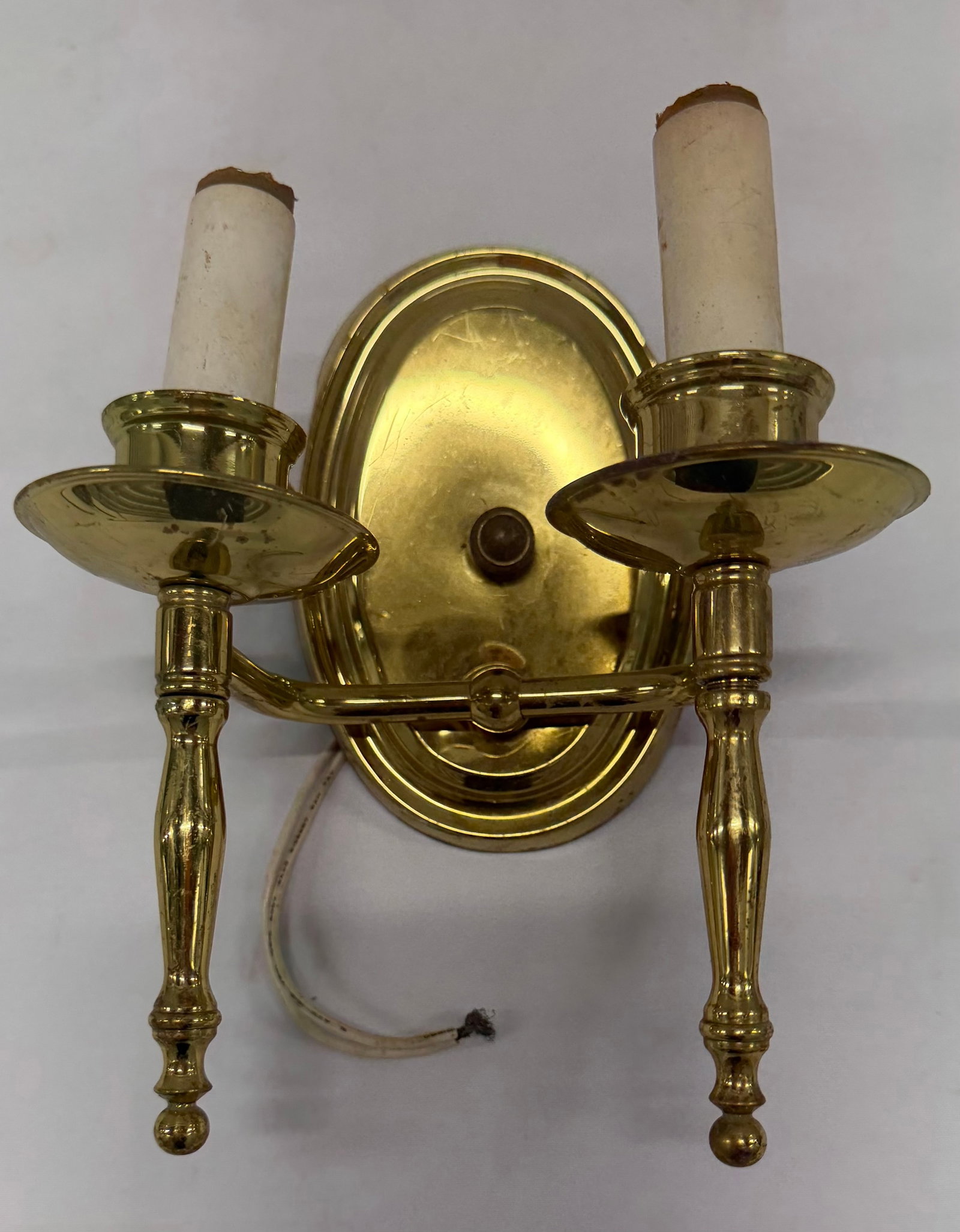Pair of Vintage Brass Wall Sconces - 2