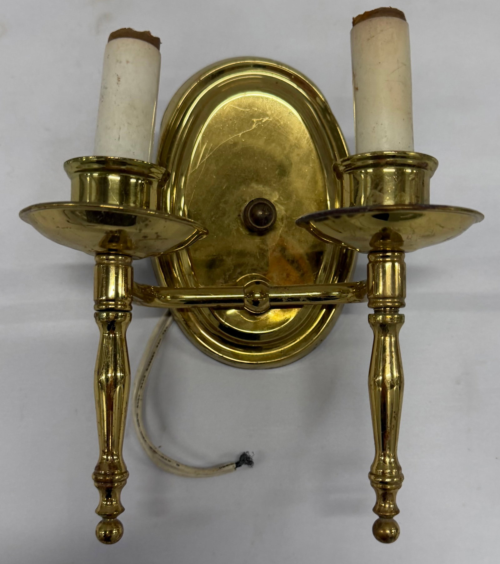 Pair of Vintage Brass Wall Sconces - 3