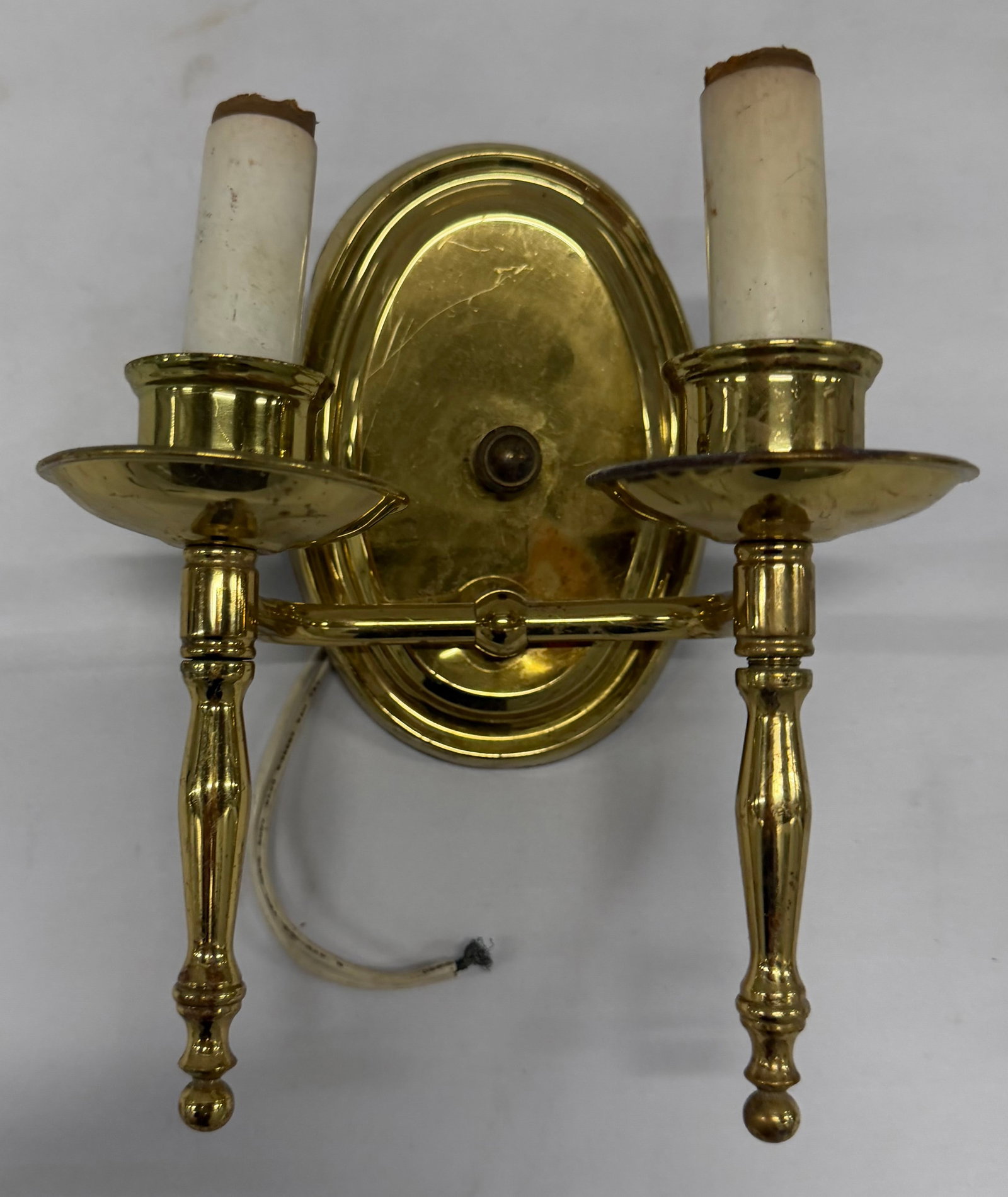 Pair of Vintage Brass Wall Sconces - 4