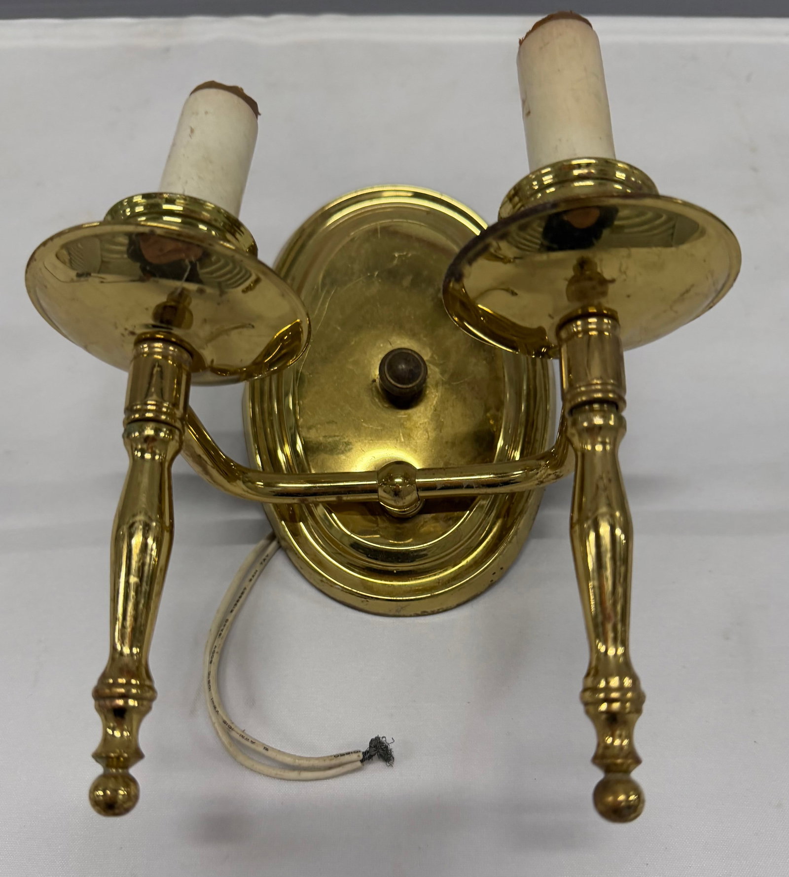 Pair of Vintage Brass Wall Sconces - 5