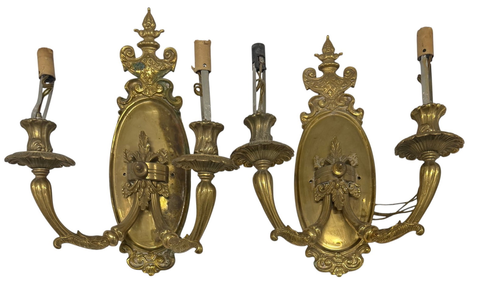 Pair of Rococo Revival Style Gilt Bronze Two-Light Sconces (1 of 4)