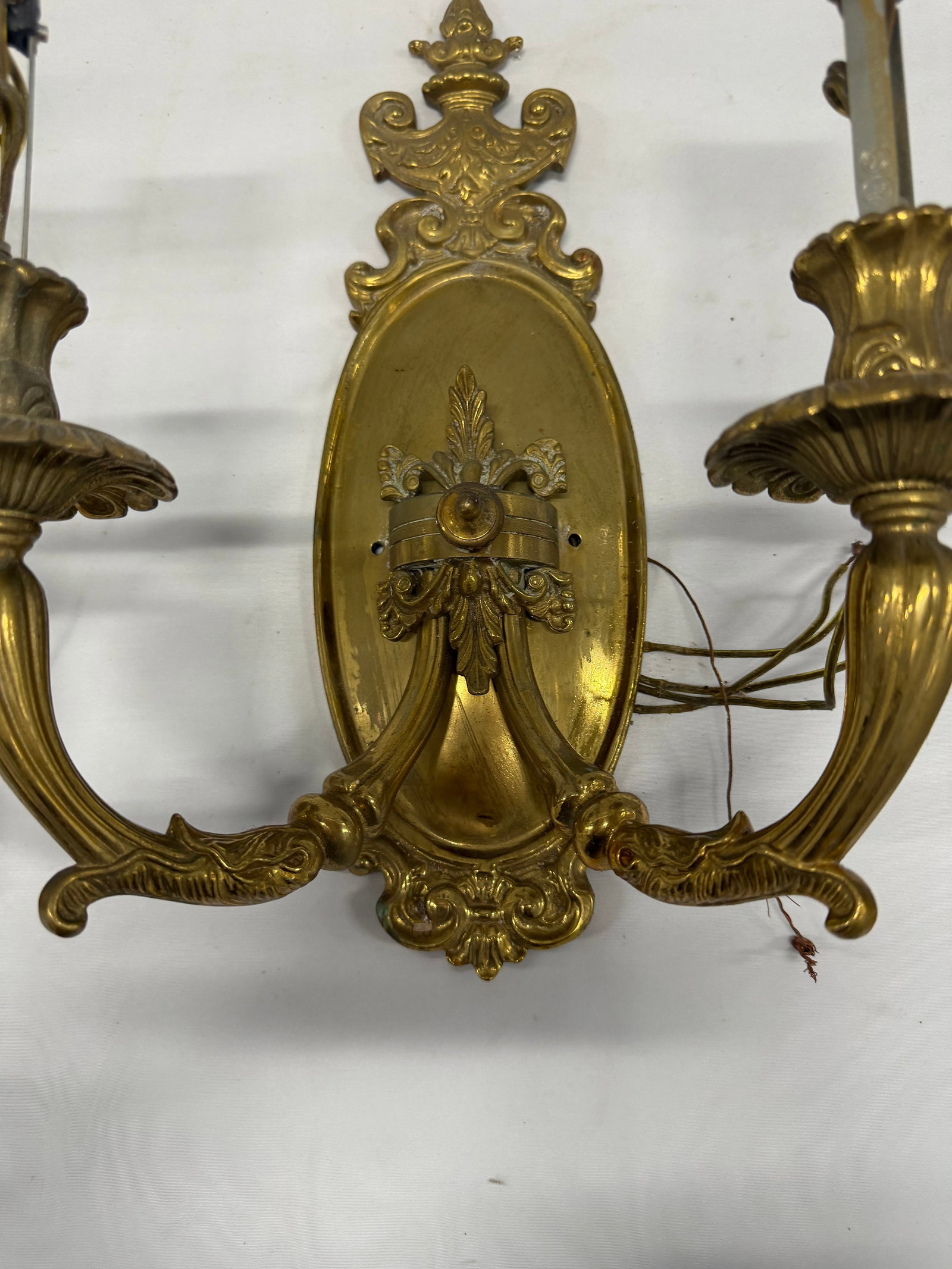 Pair of Rococo Revival Style Gilt Bronze Two-Light Sconces - 3