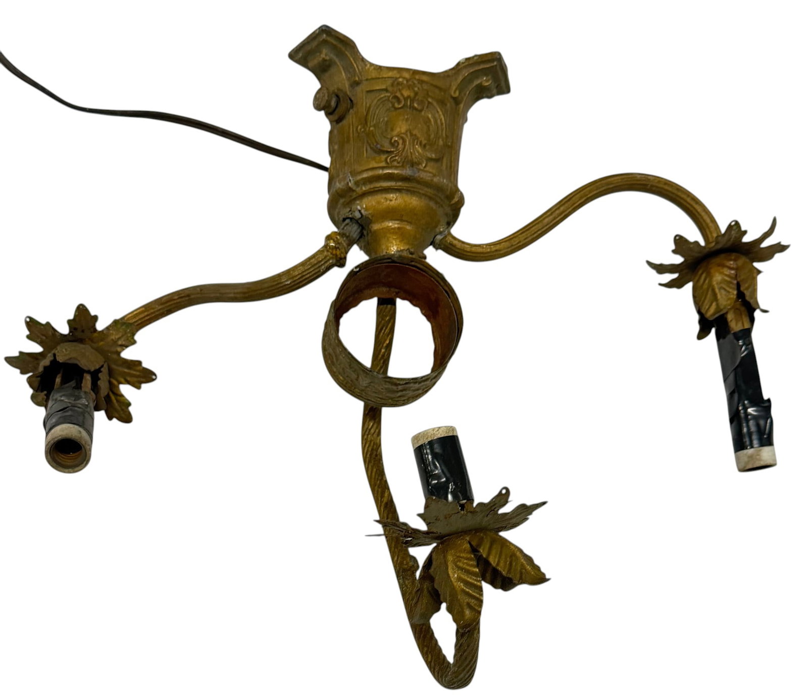 Vintage Brass 3-Arm Chandelier / Sconce Frame (1 of 4)
