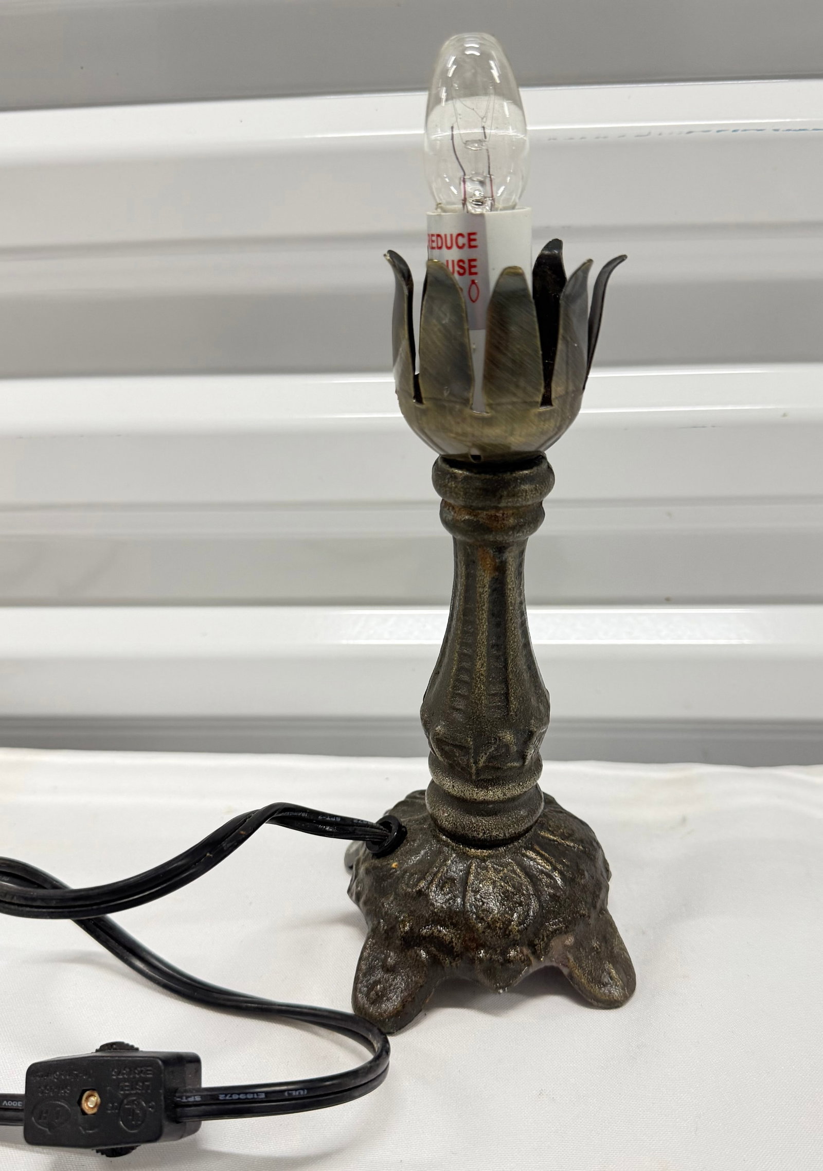 Vintage Cast Metal Boudoir Lamp - 2