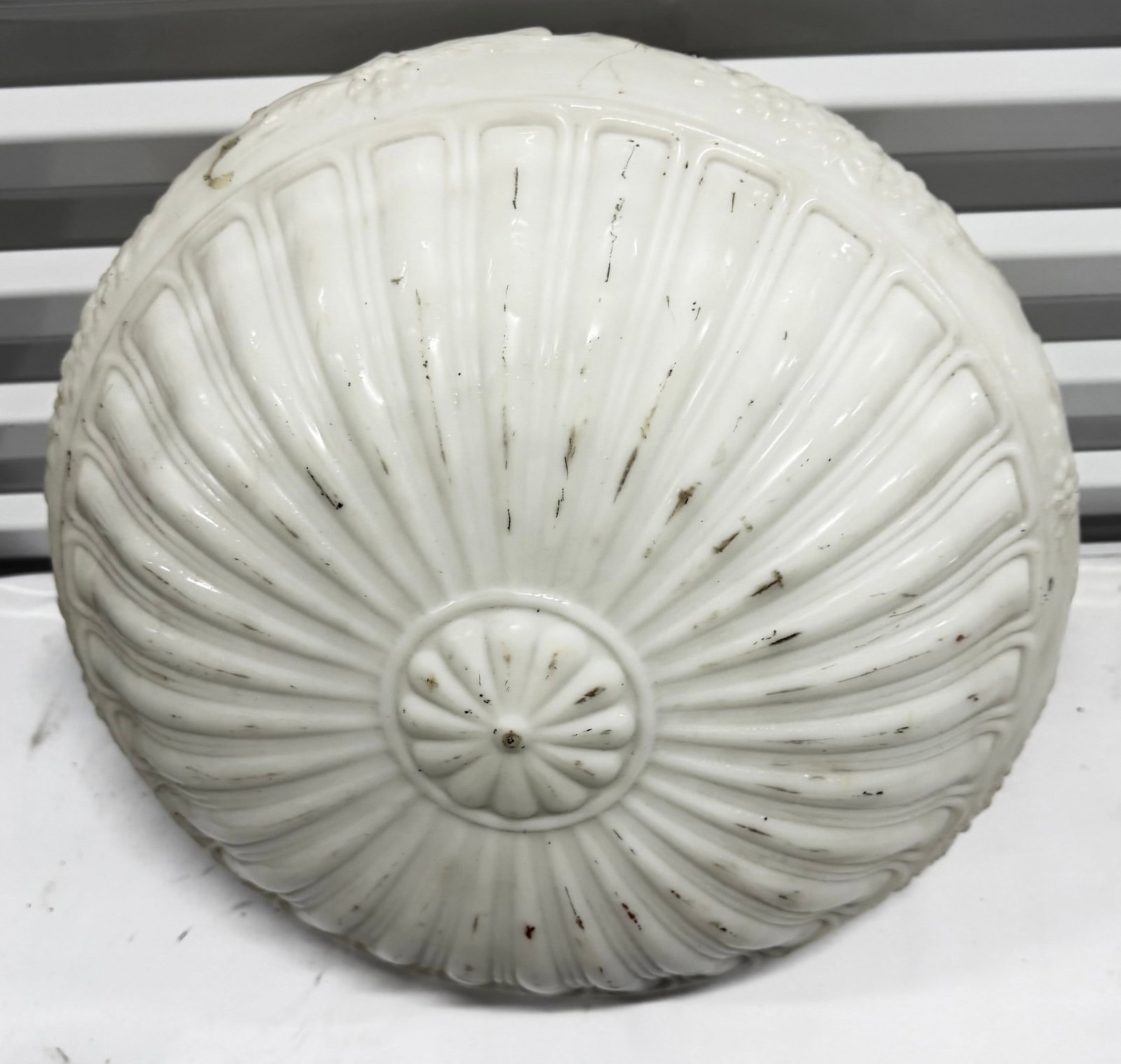 Vintage Milk Glass Bowl Chandelier/Ceiling Fixture - 3
