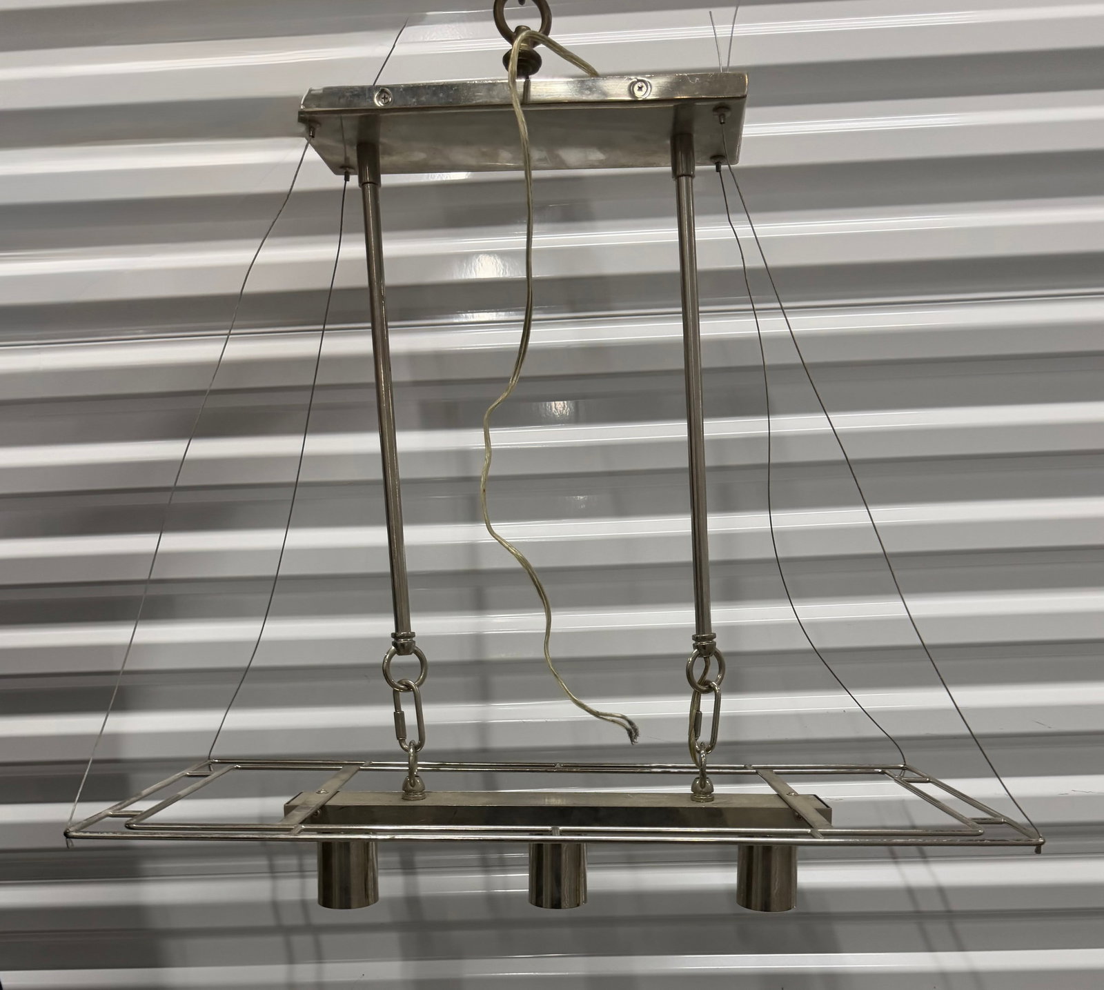 Mid-Century Modern Stainless Steel Chandelier - 2