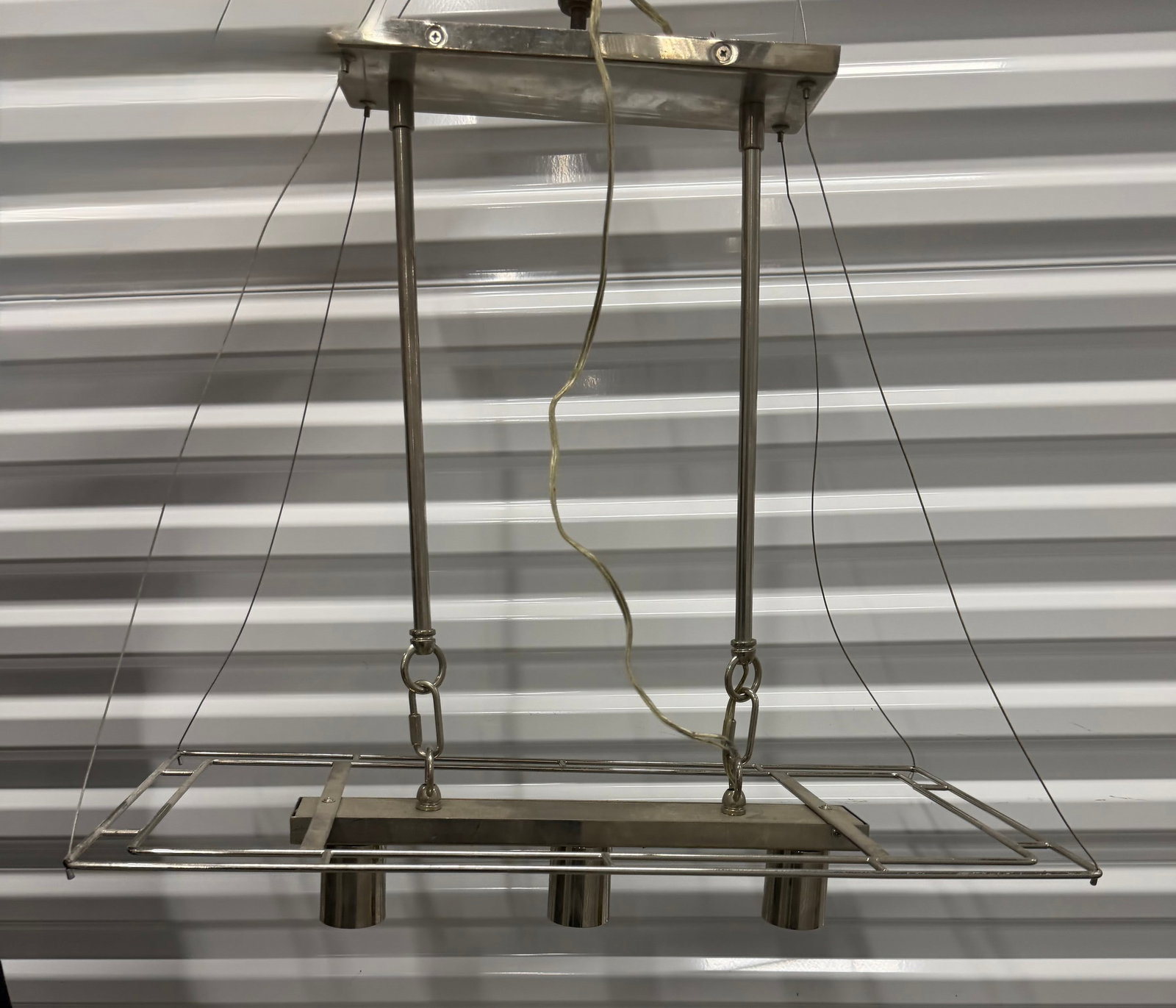 Mid-Century Modern Stainless Steel Chandelier - 3