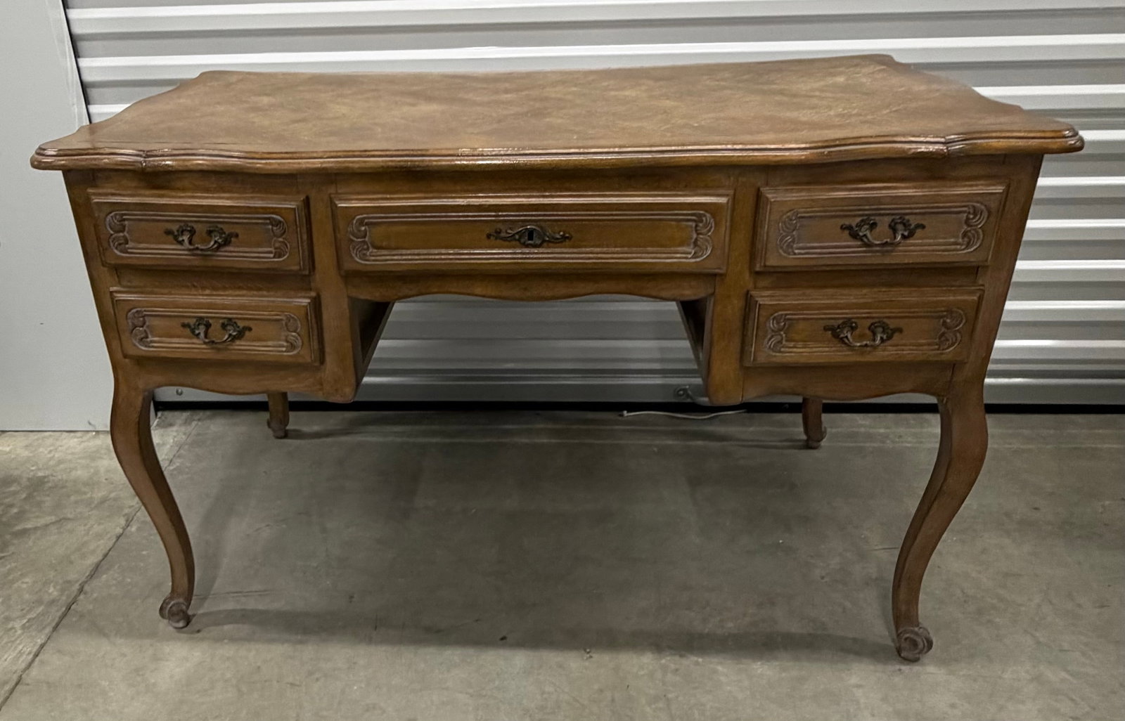 French Provincial Style Carved Wood Writing Desk - 2