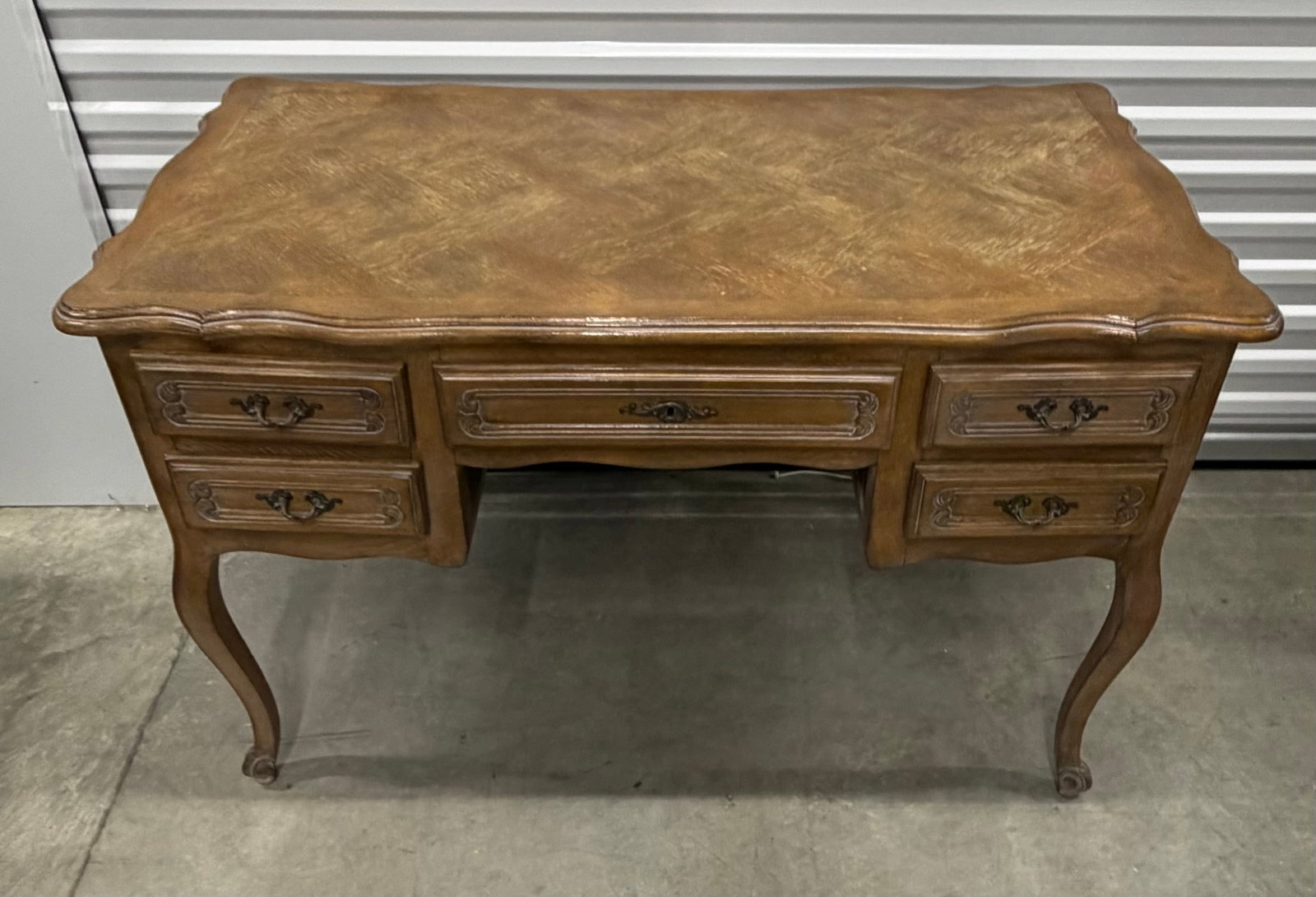 French Provincial Style Carved Wood Writing Desk - 3