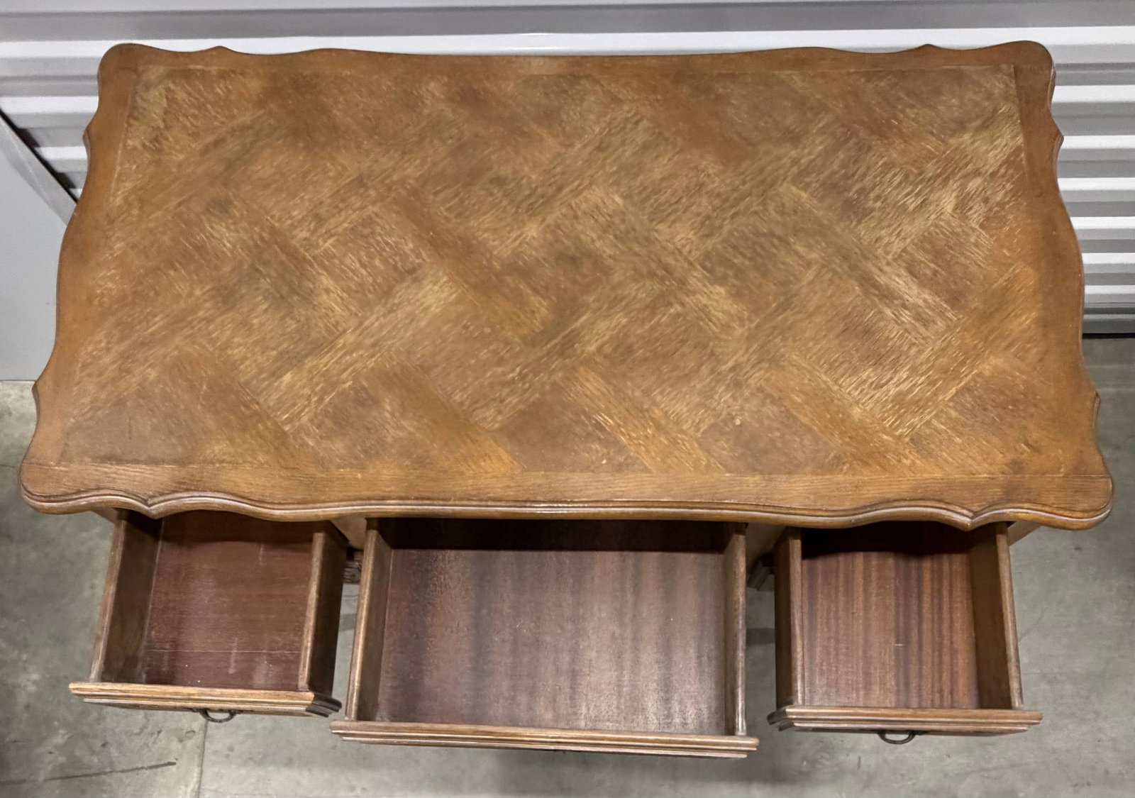 French Provincial Style Carved Wood Writing Desk - 4