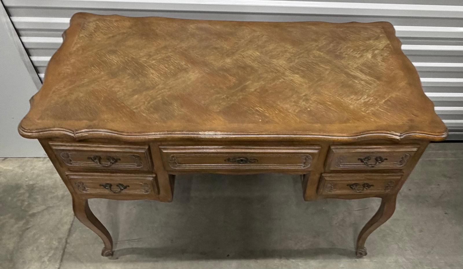 French Provincial Style Carved Wood Writing Desk - 6